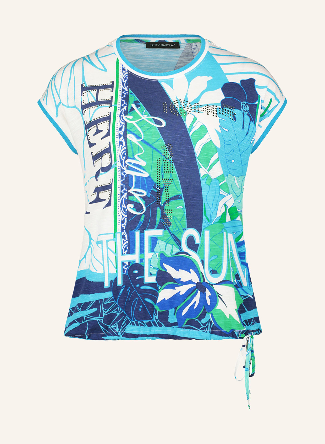 Betty Barclay T-Shirt mit Schmucksteinen, Farbe: BLAU/ MINT/ WEISS (Bild 1)