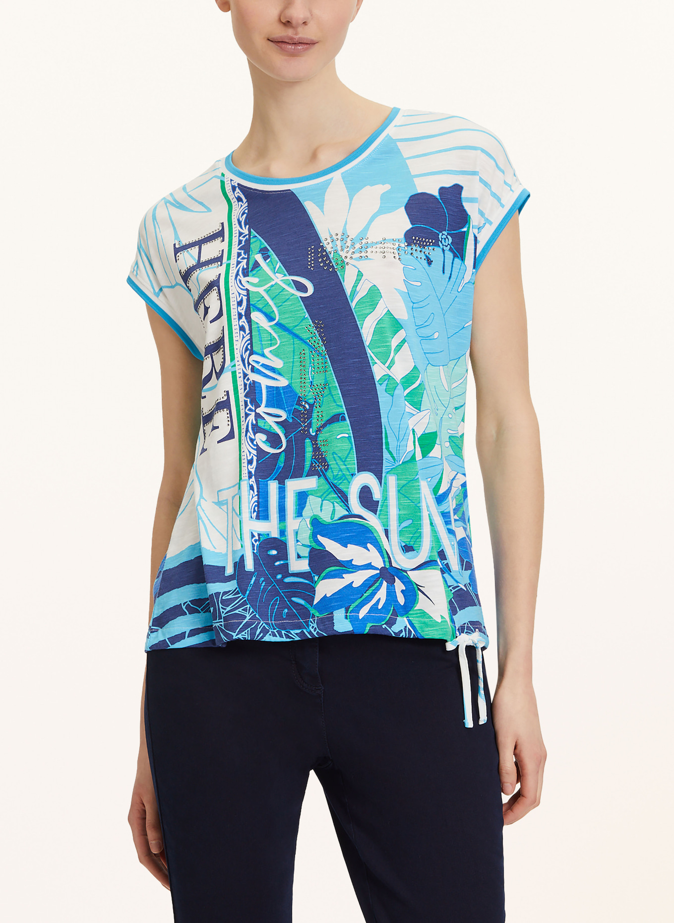 Betty Barclay T-Shirt mit Schmucksteinen, Farbe: BLAU/ MINT/ WEISS (Bild 4)