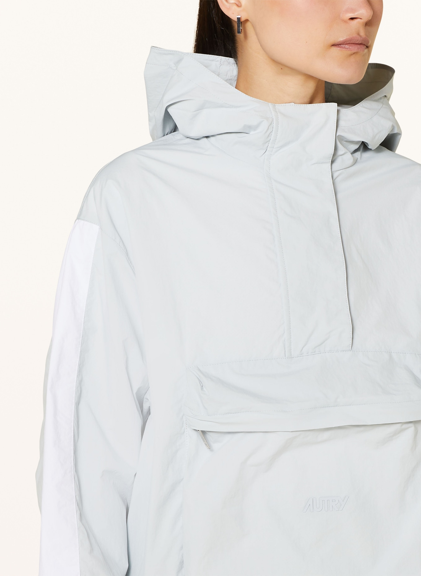 AUTRY Anorak jacket, Color: LIGHT BLUE/ WHITE (Image 5)