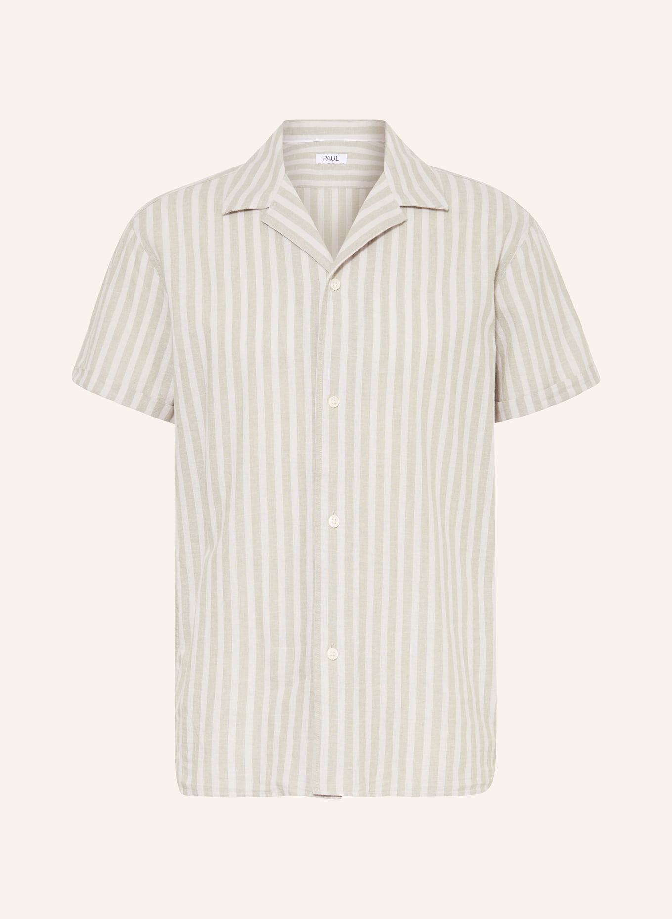 PAUL Resort shirt regular fit with linen, Color: LIGHT GREEN/ CREAM (Image 1)