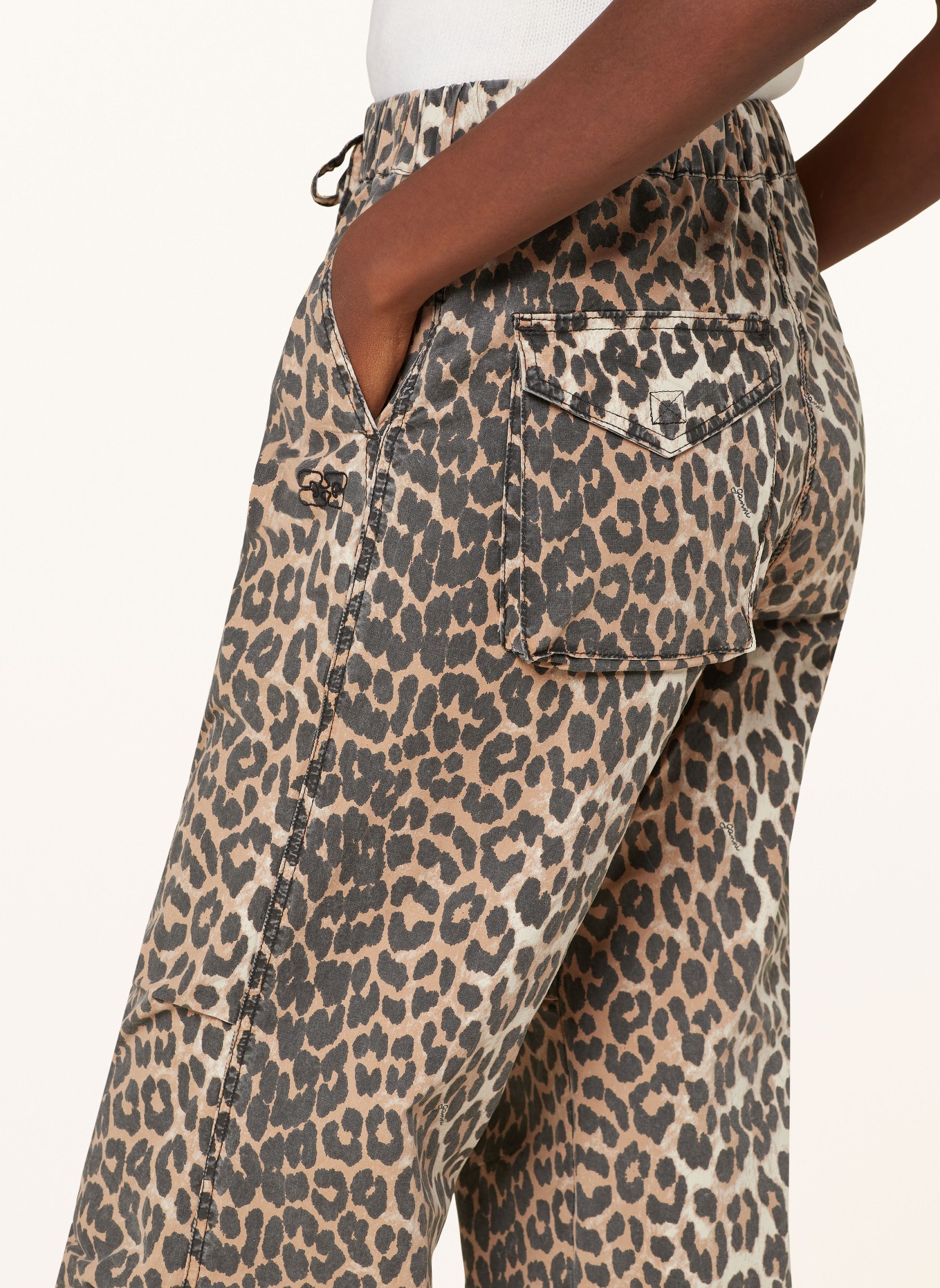 GANNI Trousers, Color: BLACK/ BROWN/ LIGHT BROWN (Image 5)