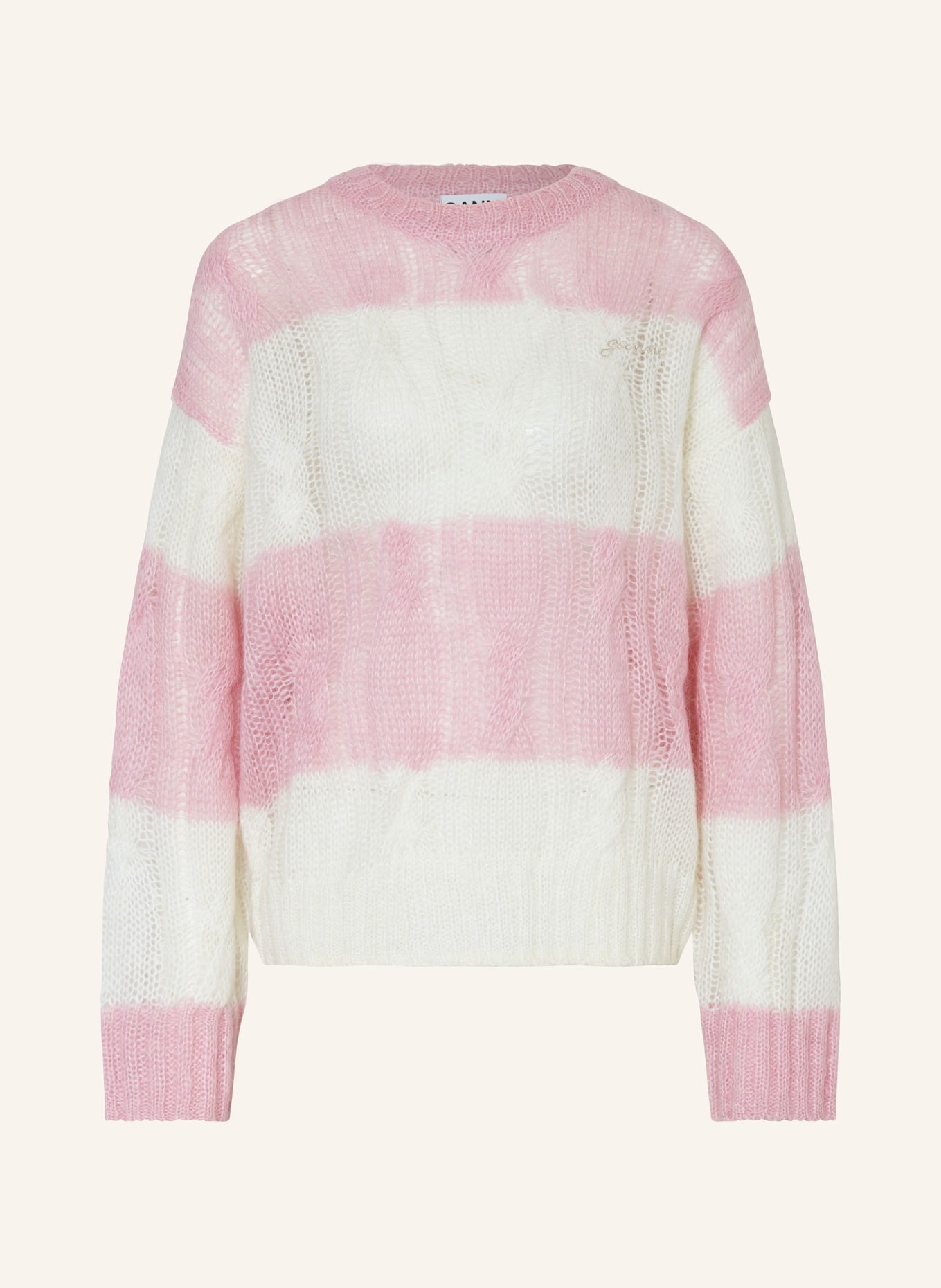 GANNI Sweater with mohair, Color: CREAM/ PINK (Image 1)