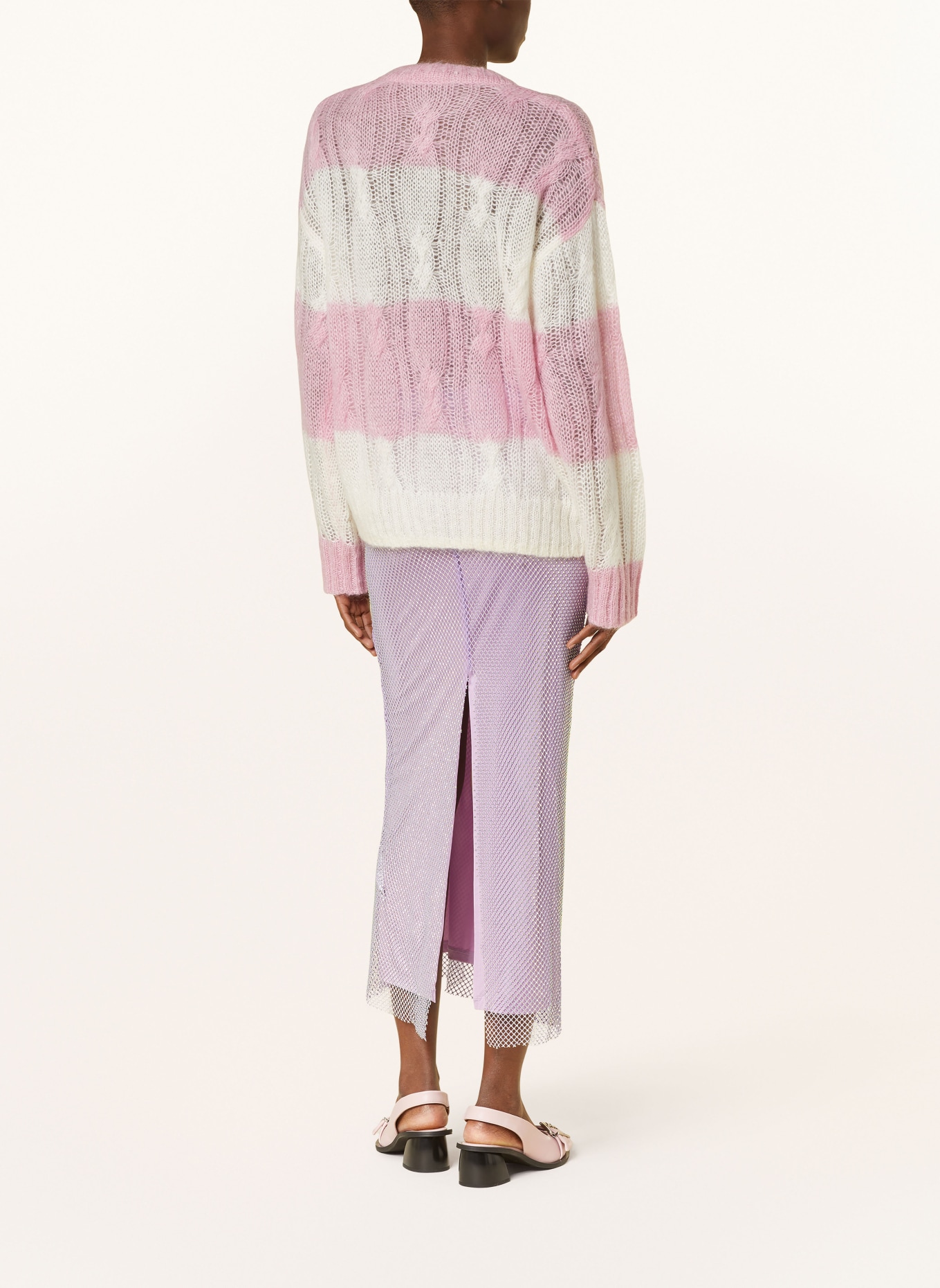 GANNI Pullover mit Mohair, Farbe: CREME/ ROSA (Bild 3)