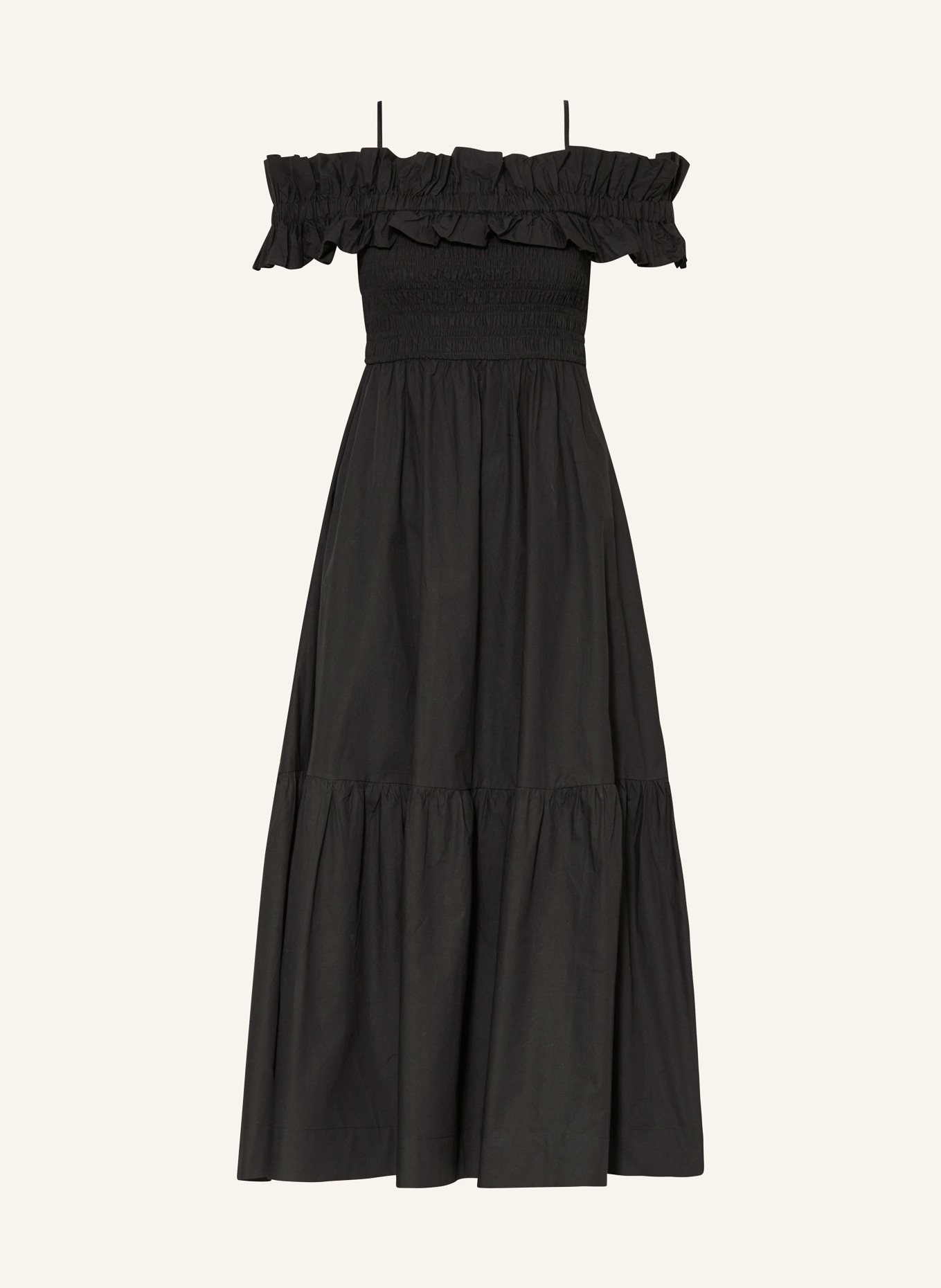GANNI Off-shoulder dress, Color: BLACK (Image 1)