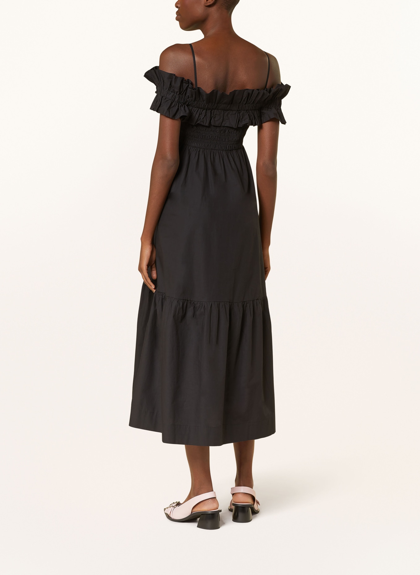 GANNI Off-shoulder dress, Color: BLACK (Image 3)