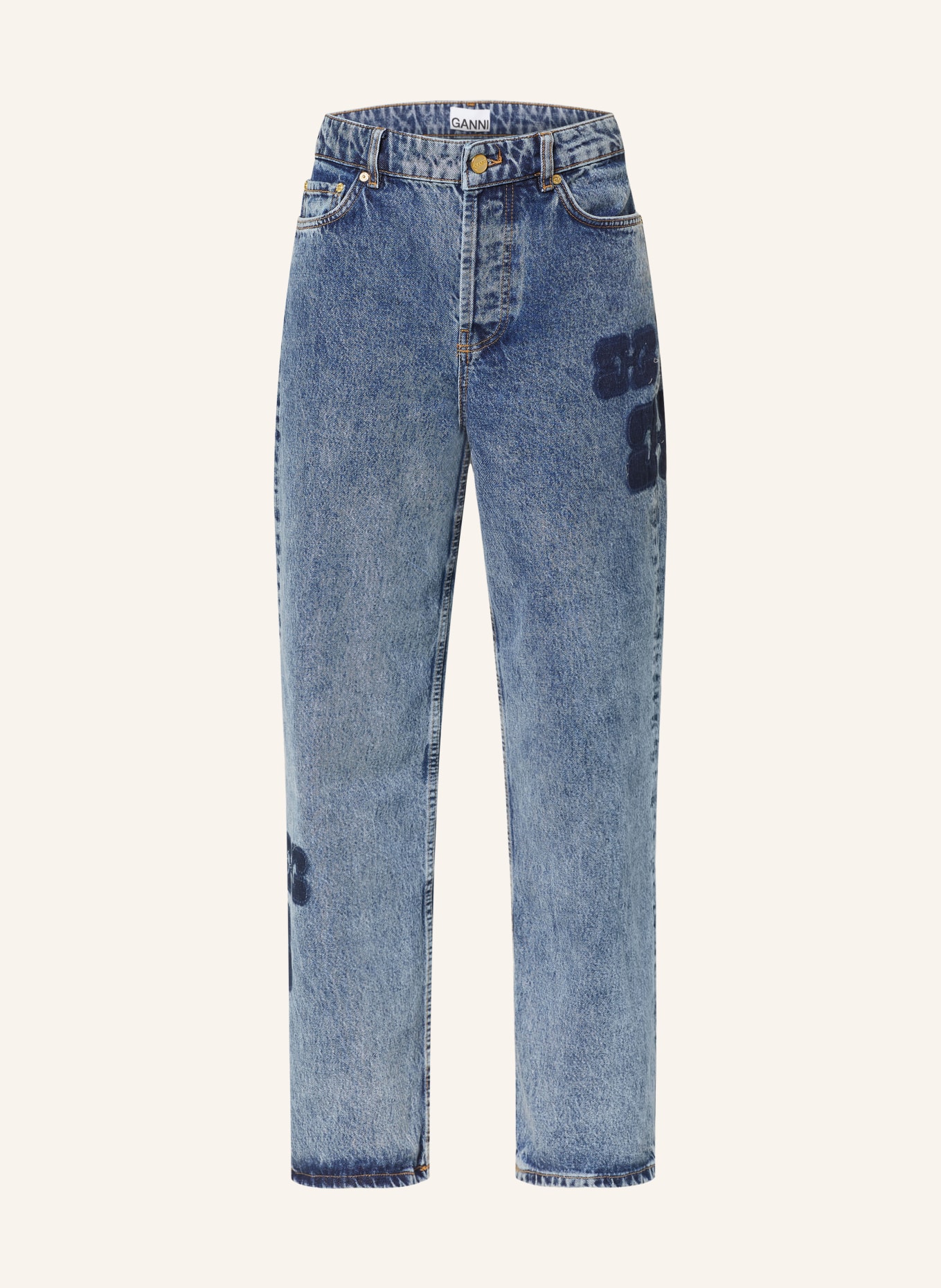 GANNI Straight Jeans IZEY, Farbe: 566 MID BLUE STONE (Bild 1)