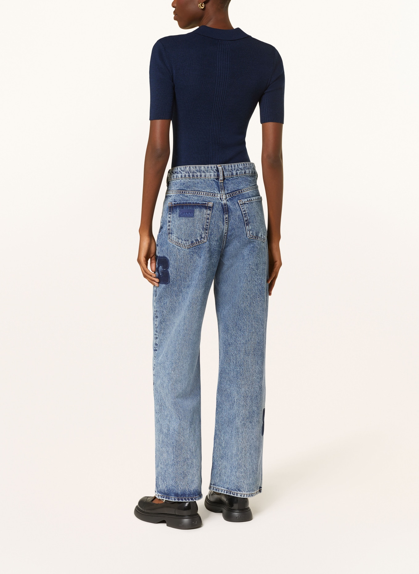 GANNI Straight Jeans IZEY, Farbe: 566 MID BLUE STONE (Bild 3)