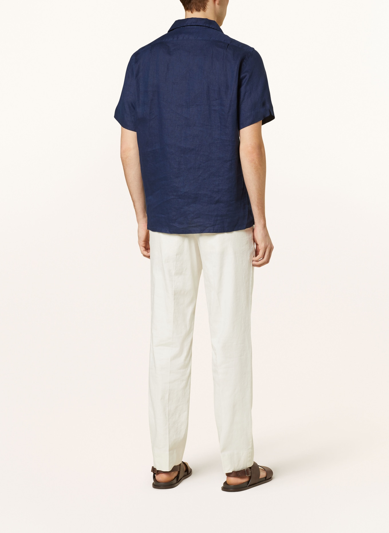 POLO RALPH LAUREN Resort shirt CLADY classic fit in linen, Color: DARK BLUE (Image 3)
