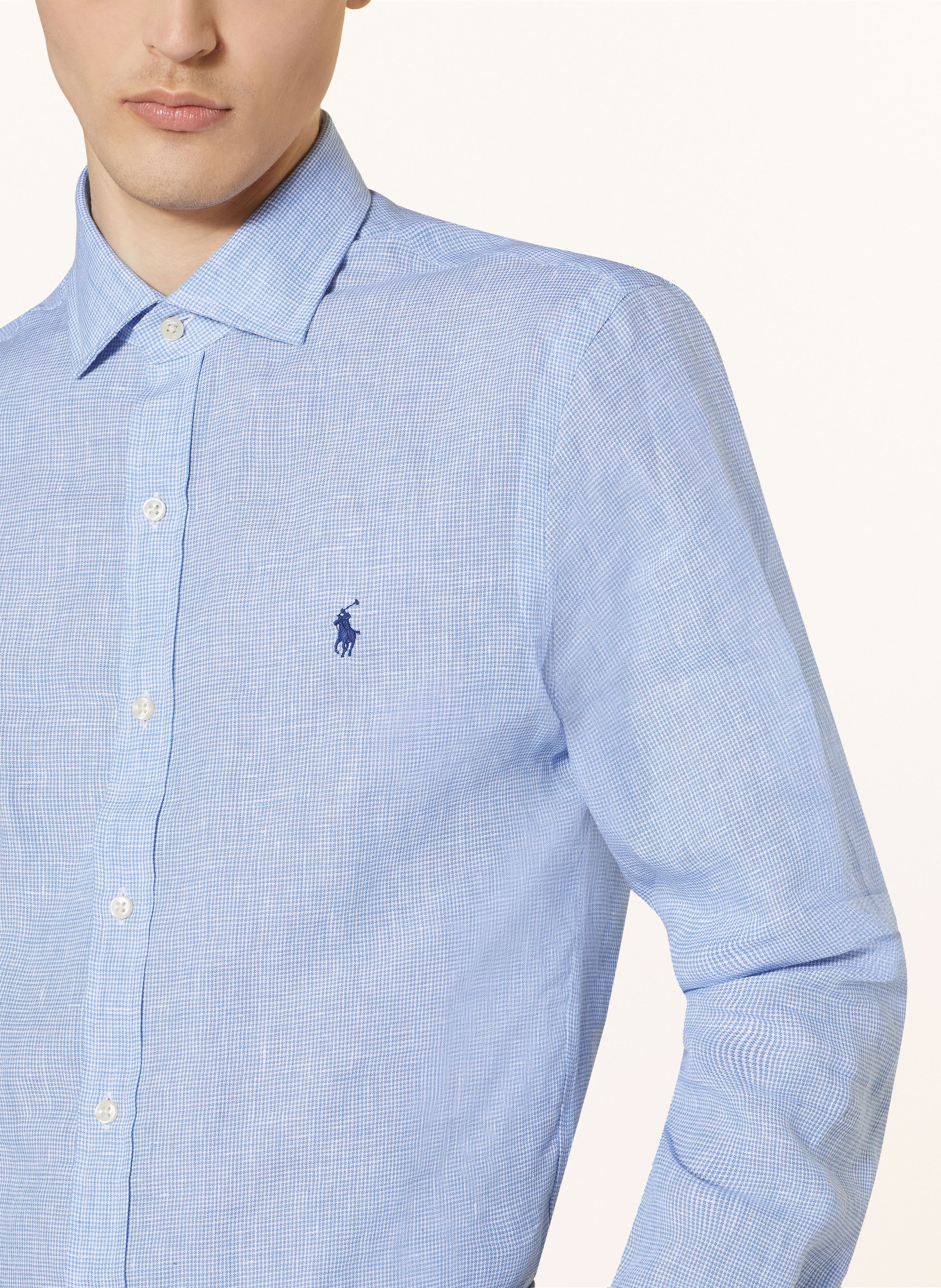 POLO RALPH LAUREN Linen shirt slim fit, Color: BLUE/ WHITE (Image 4)
