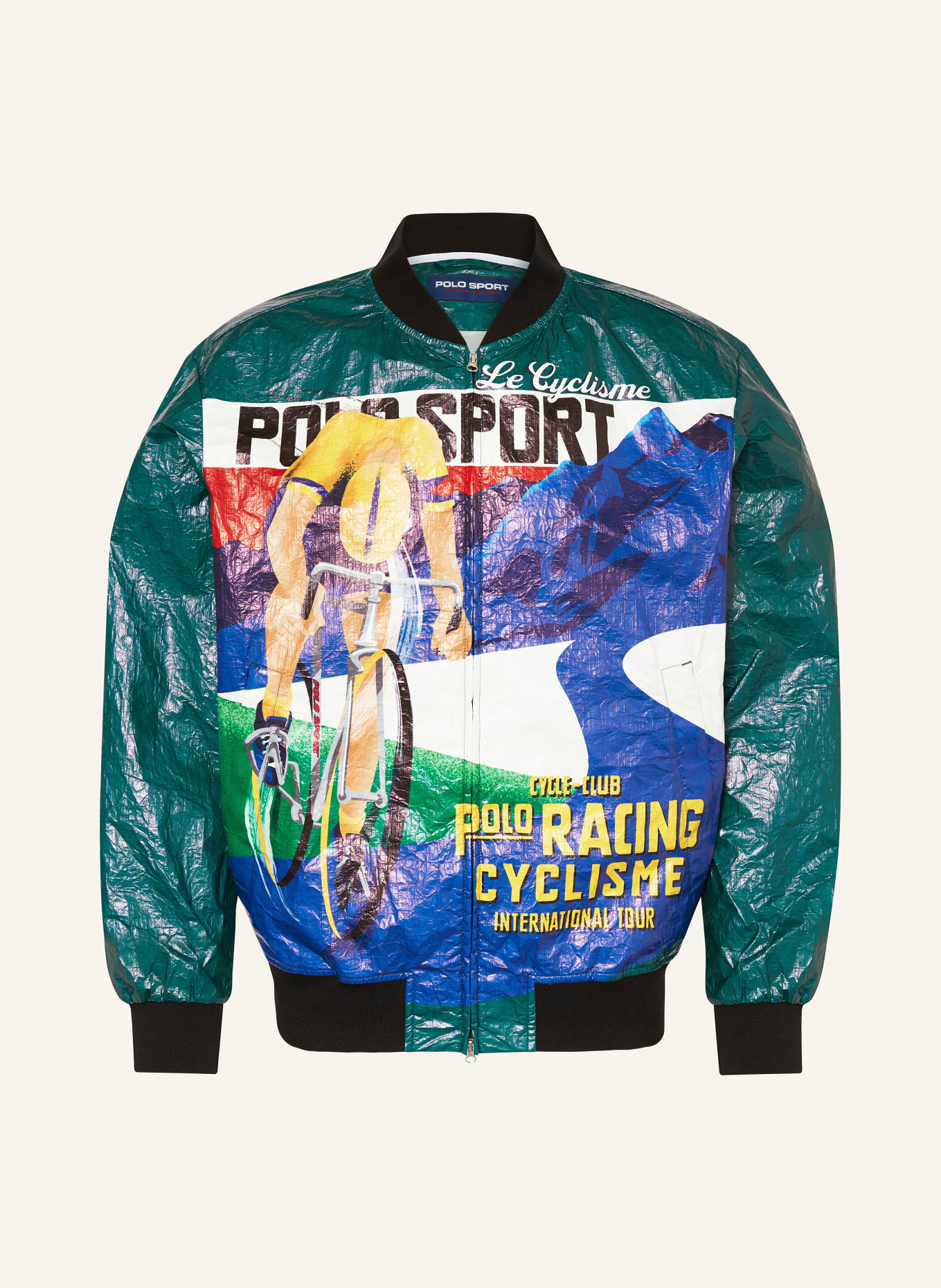 POLO SPORT Bomber jacket, Color: GREEN/ BLUE/ WHITE (Image 1)