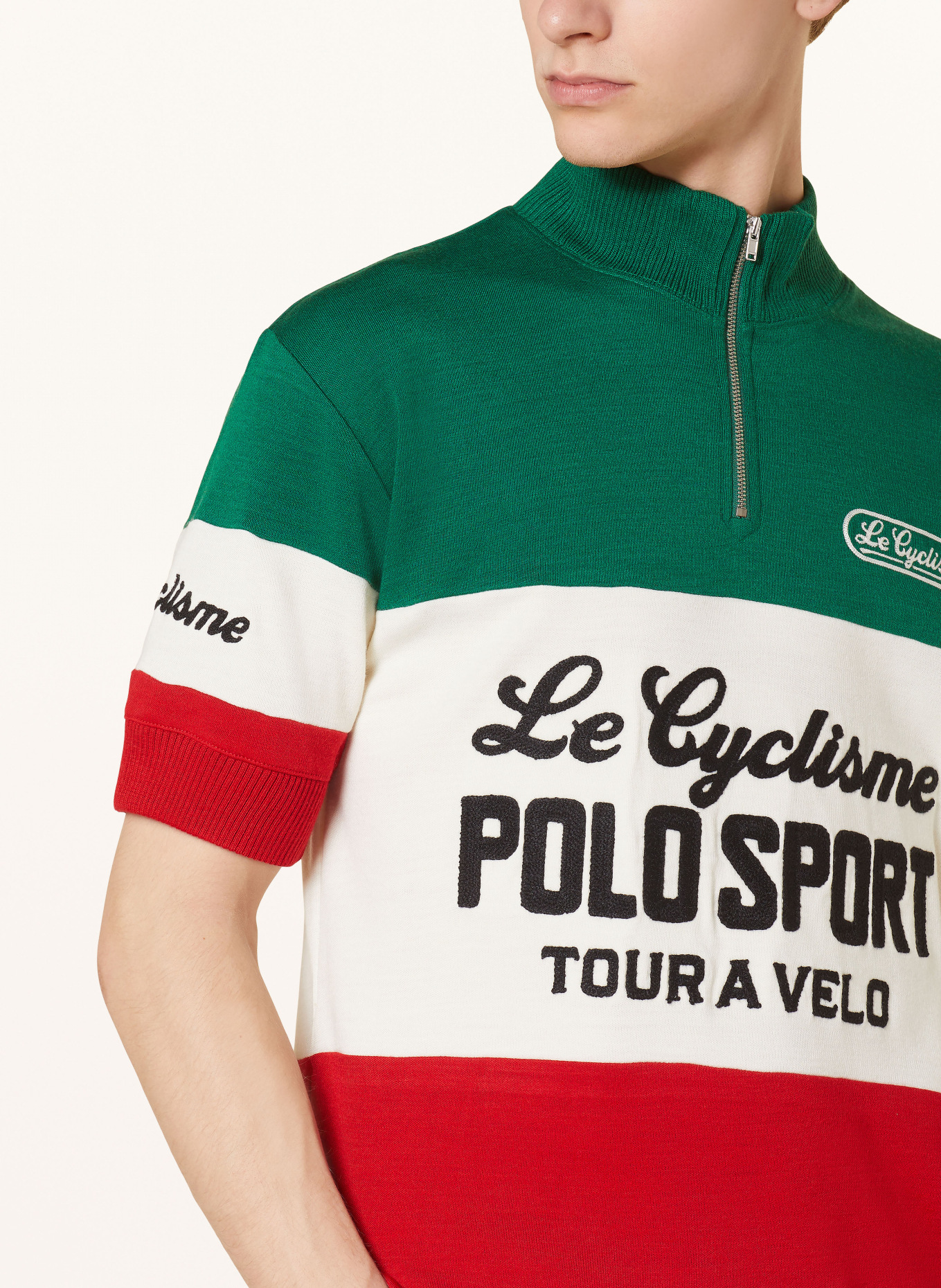 POLO SPORT Half-zip sweater, Color: GREEN/ WHITE/ RED (Image 4)