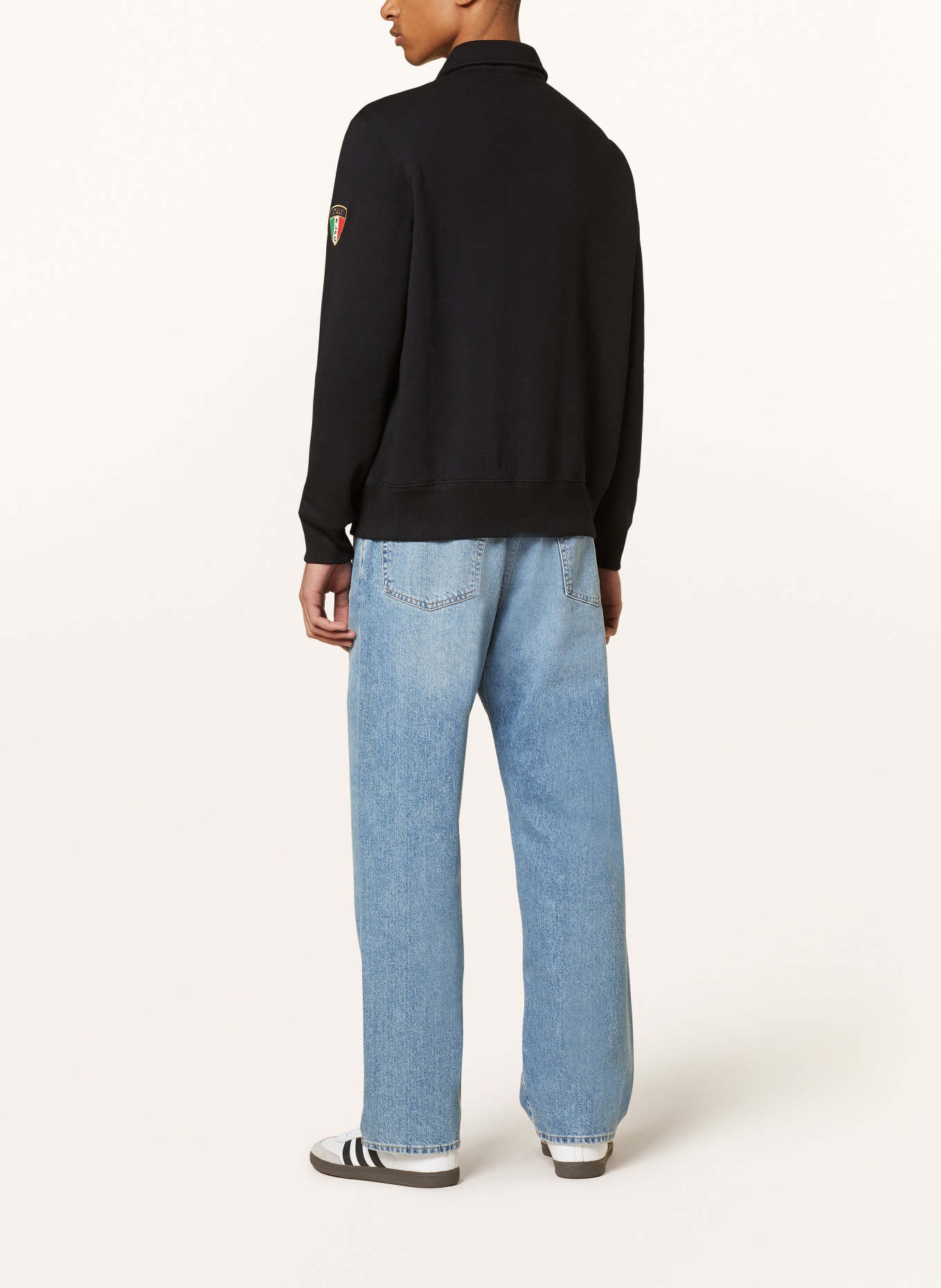 POLO SPORT Half-zip sweater in sweatshirt fabric, Color: BLACK (Image 3)