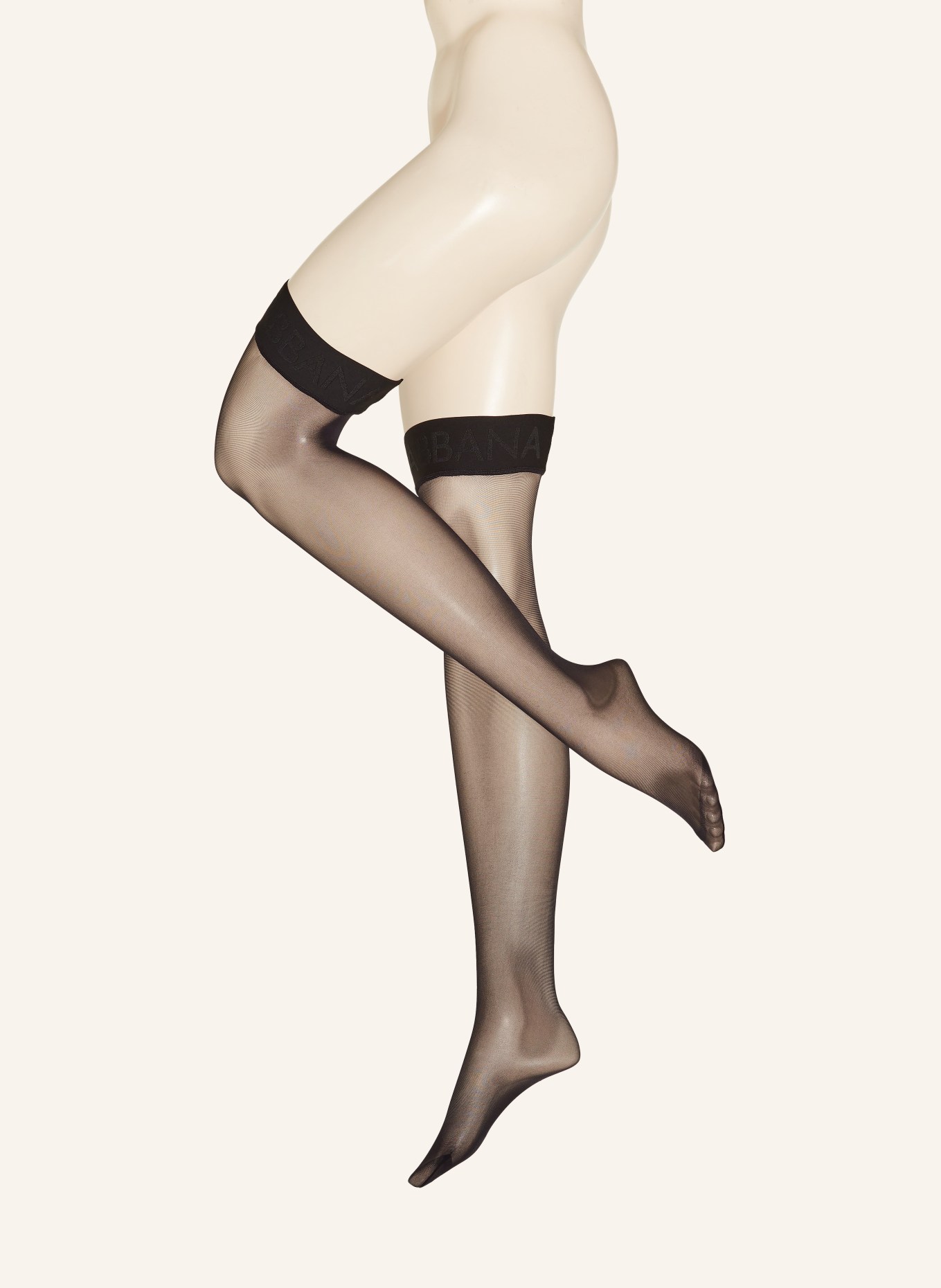 DOLCE & GABBANA Fine knee high stockings with gift box, Color: N0000 NERO (Image 1)