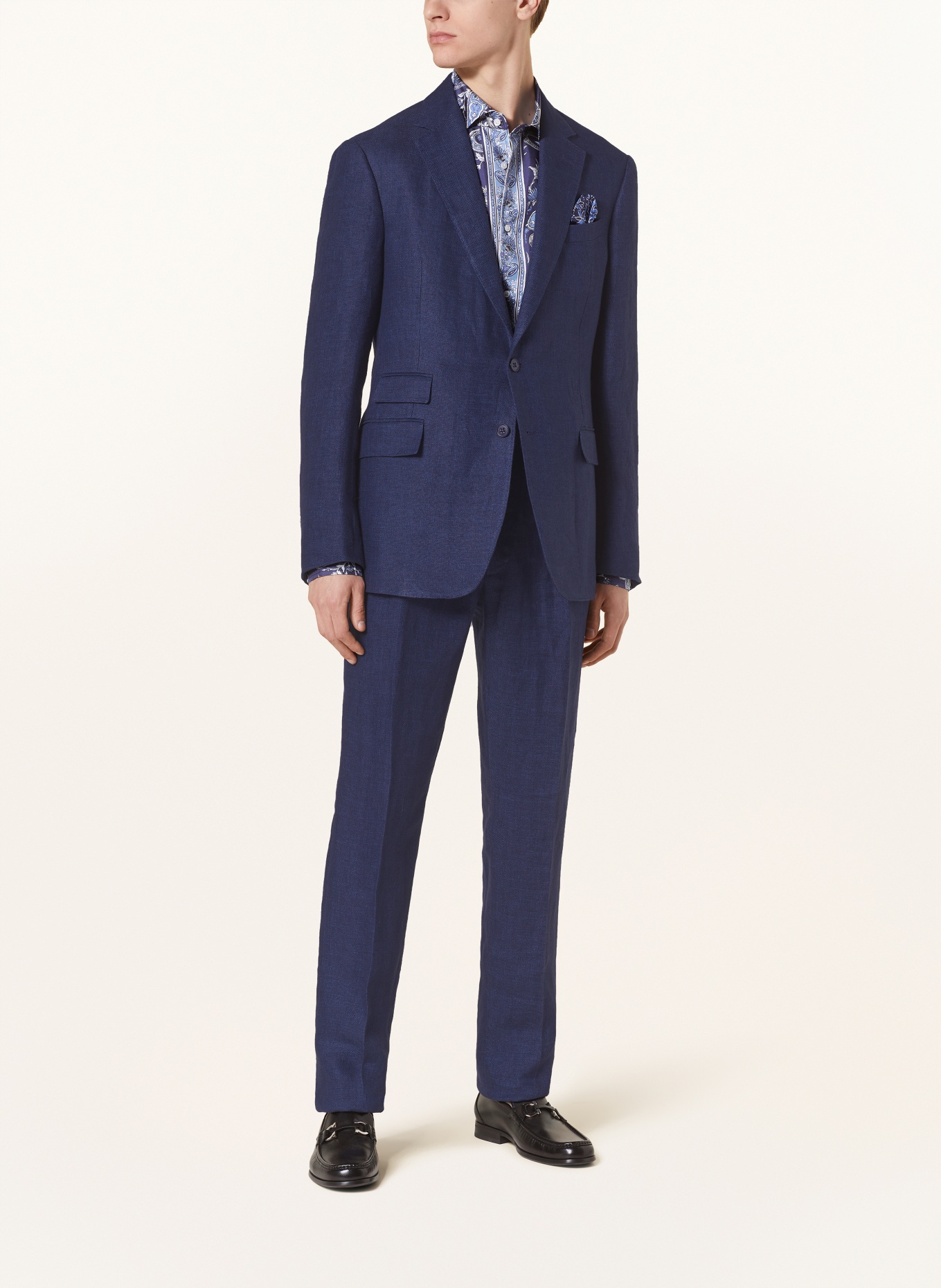 RALPH LAUREN PURPLE LABEL Suit jacket extra slim fit in linen, Color: DARK BLUE (Image 2)