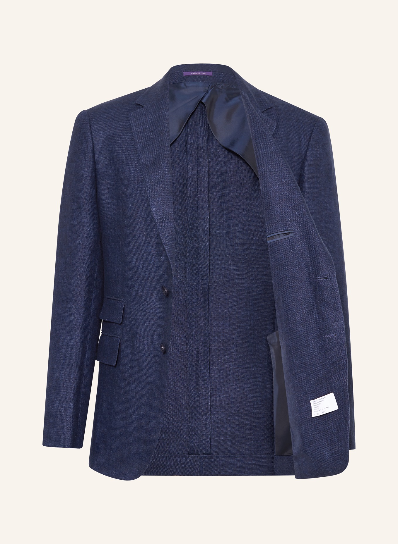 RALPH LAUREN PURPLE LABEL Suit jacket extra slim fit in linen, Color: DARK BLUE (Image 4)