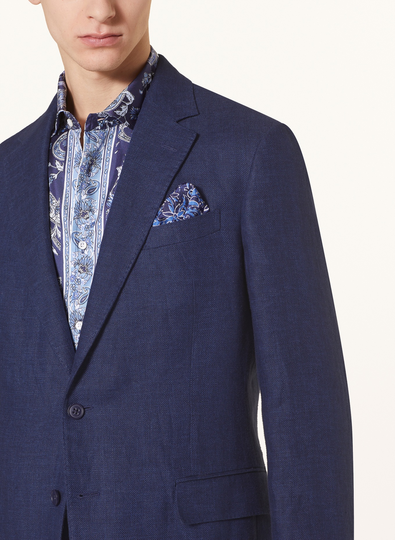 RALPH LAUREN PURPLE LABEL Suit jacket extra slim fit in linen, Color: DARK BLUE (Image 5)