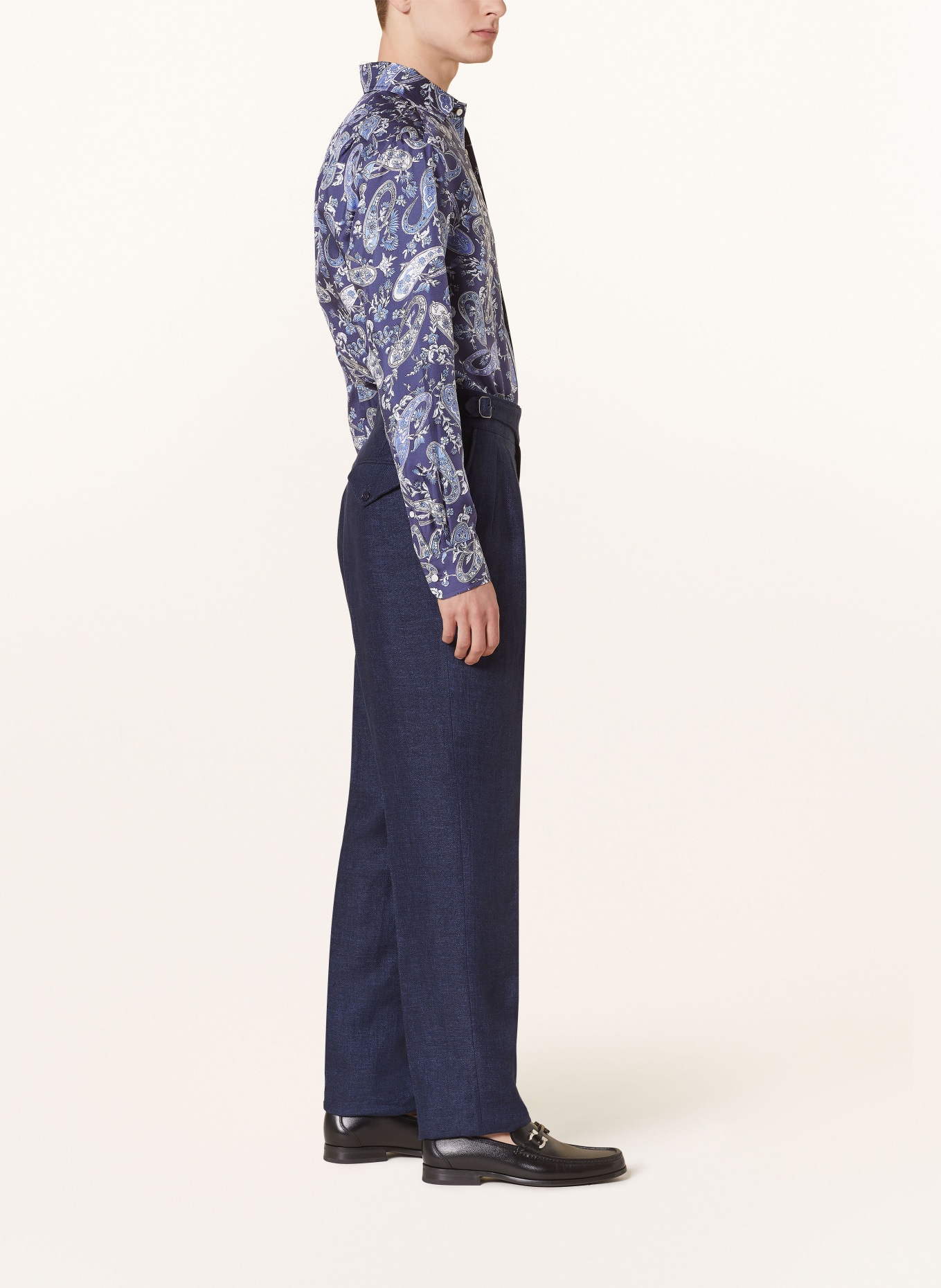 RALPH LAUREN PURPLE LABEL Suit trousers regular fit in linen, Color: DARK BLUE (Image 5)