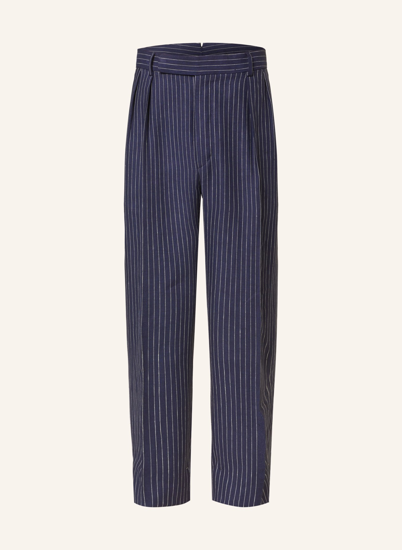 RALPH LAUREN PURPLE LABEL Linen trousers regular fit, Color: DARK BLUE/ WHITE (Image 1)