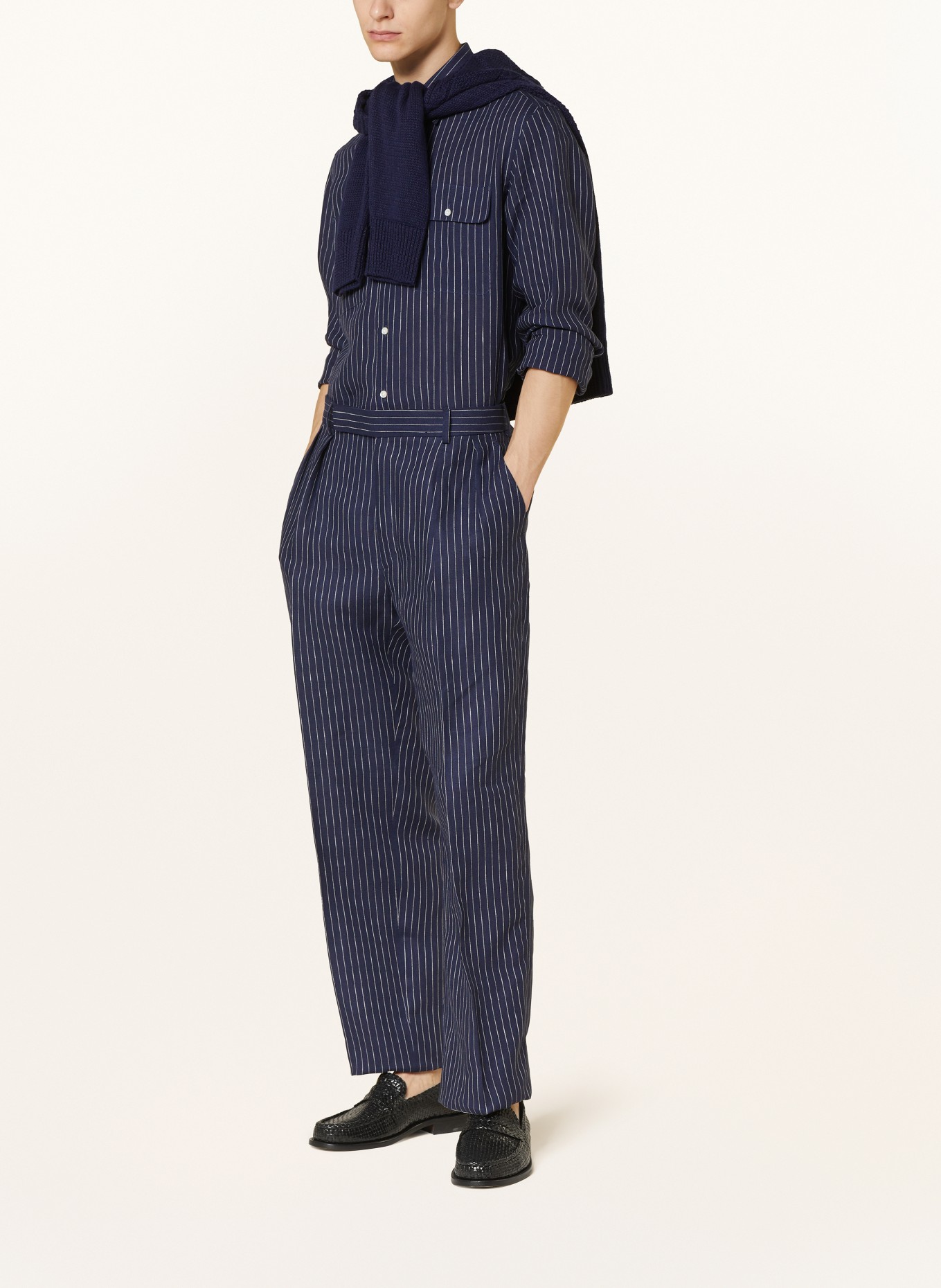 RALPH LAUREN PURPLE LABEL Leinenhemd Regular Fit, Farbe: DUNKELBLAU/ WEISS (Bild 5)