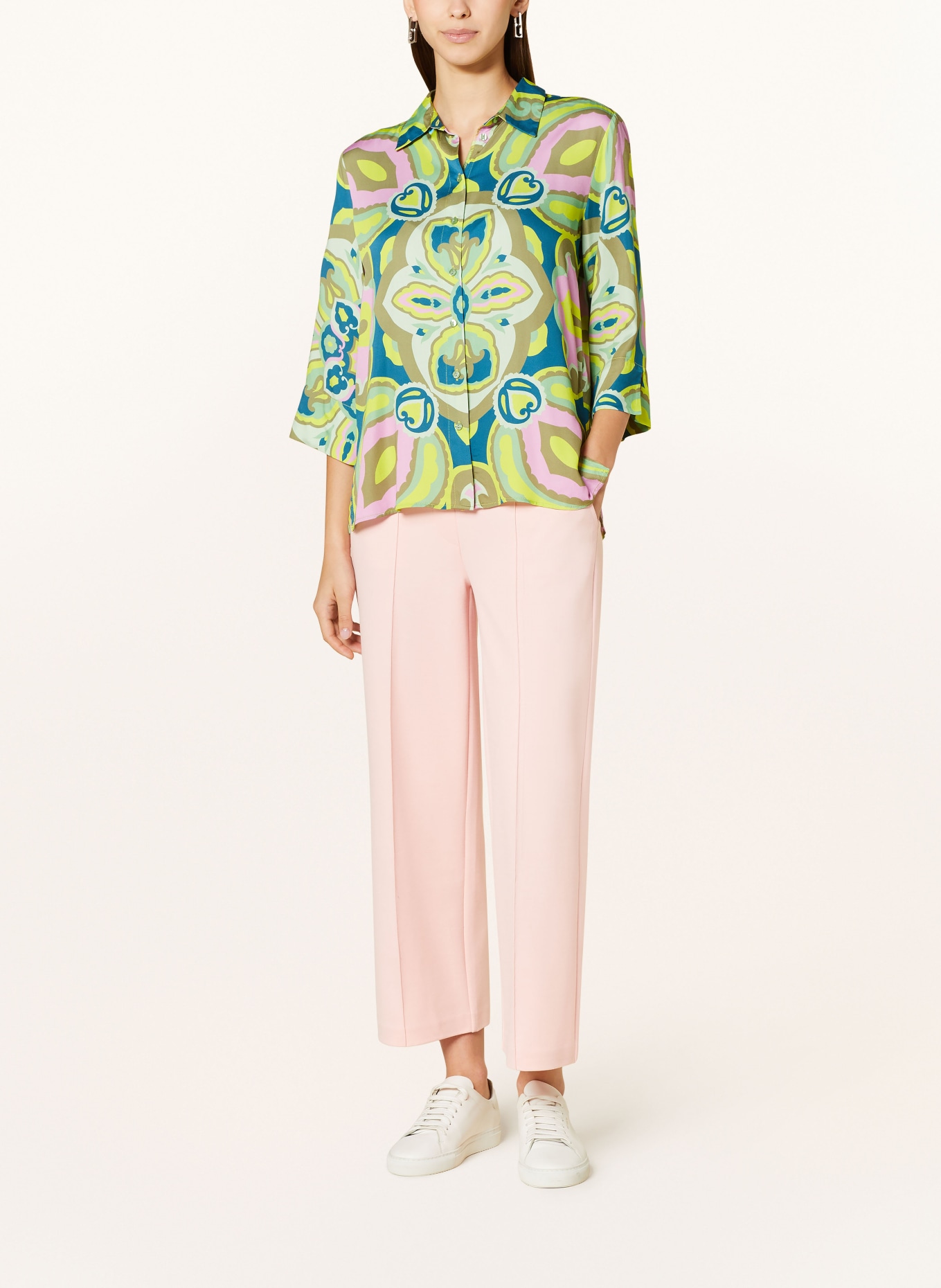 Smith & Soul Shirt blouse with 3/4 sleeves, Color: TEAL/ PINK/ LIGHT GREEN (Image 2)