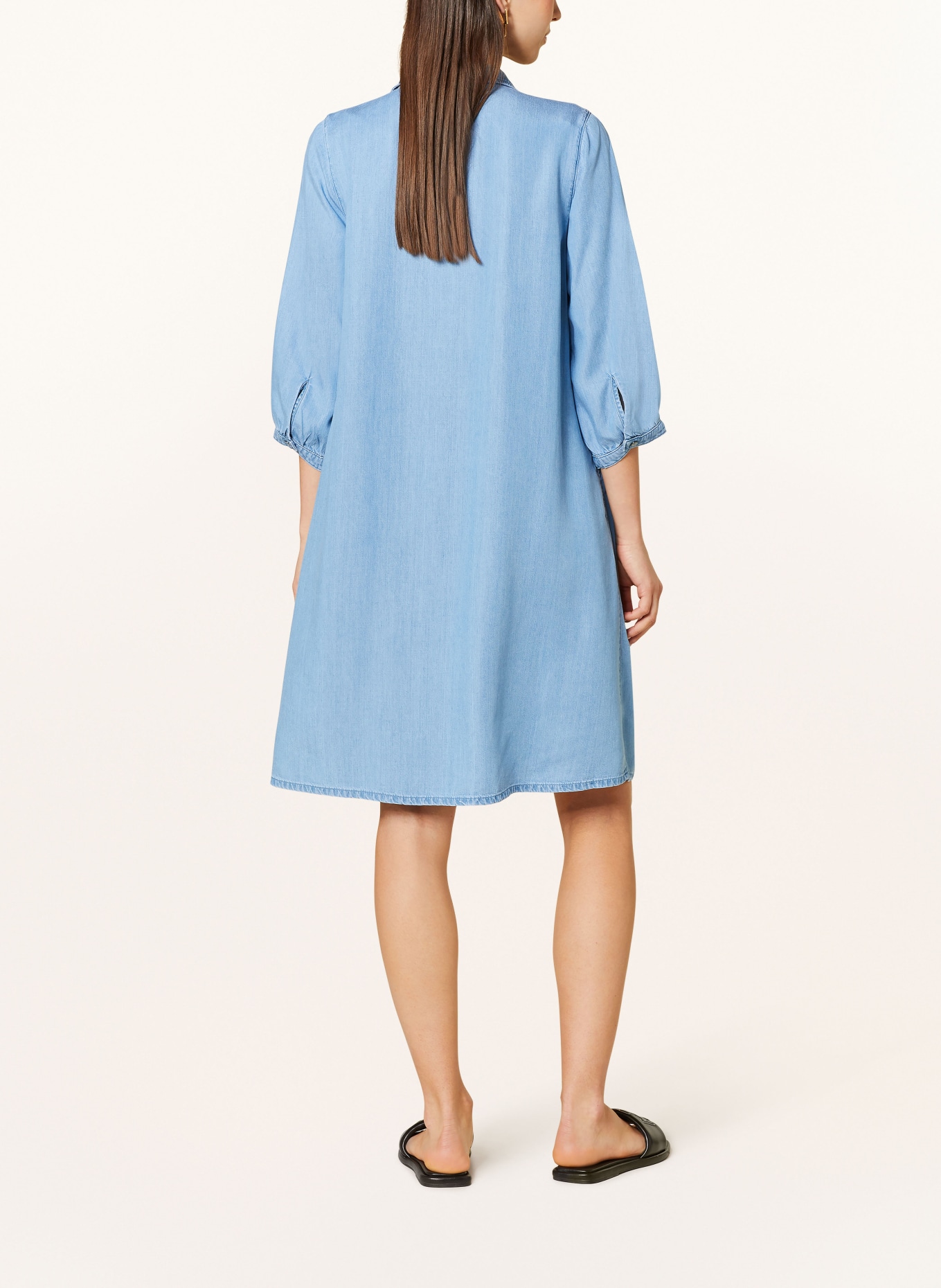 Smith & Soul Shirt dress in denim look with 3/4 sleeves, Color: LIGHT BLUE (Image 3)