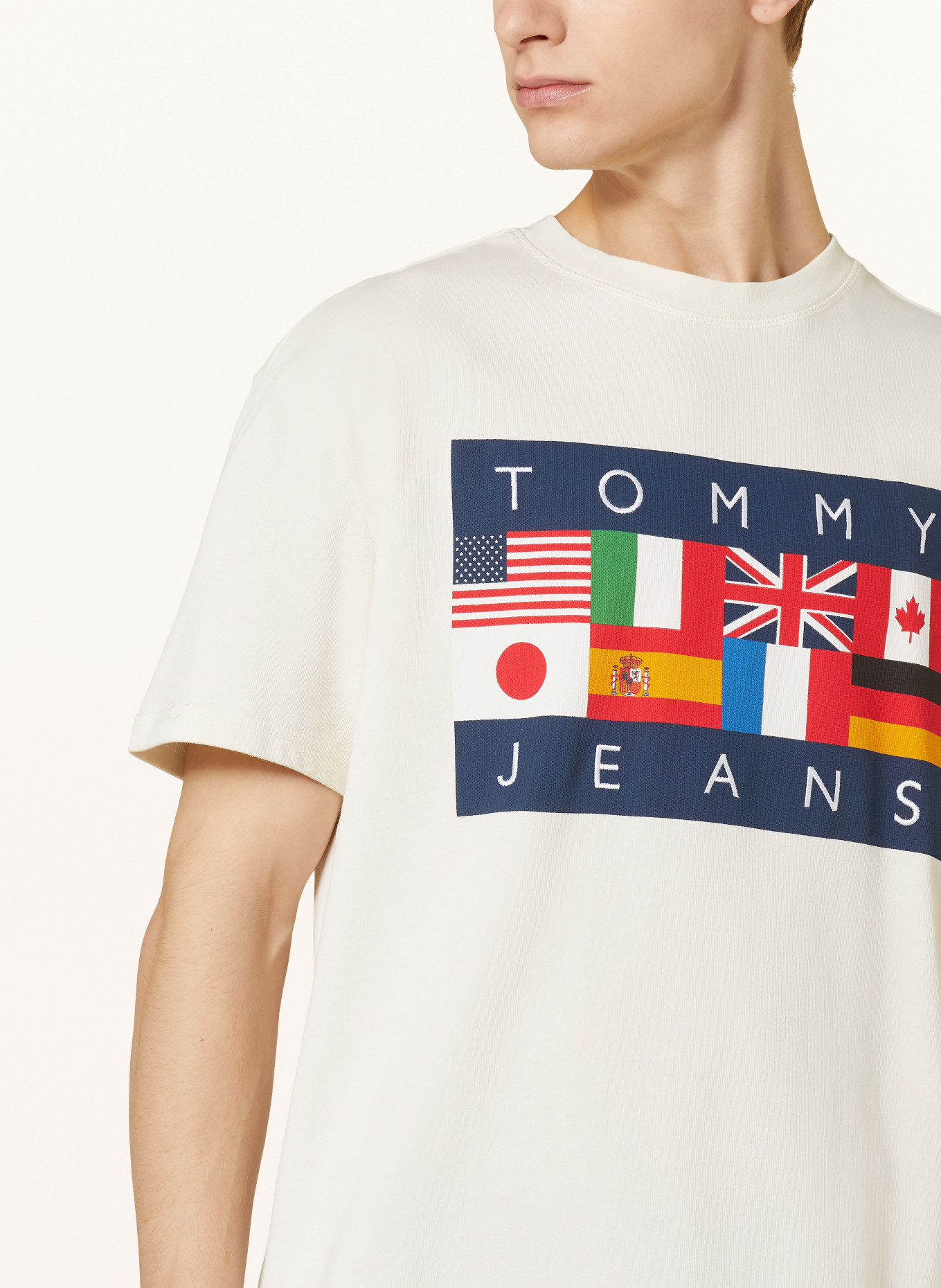 TOMMY JEANS T-shirt, Color: CREAM/ DARK BLUE/ RED (Image 4)