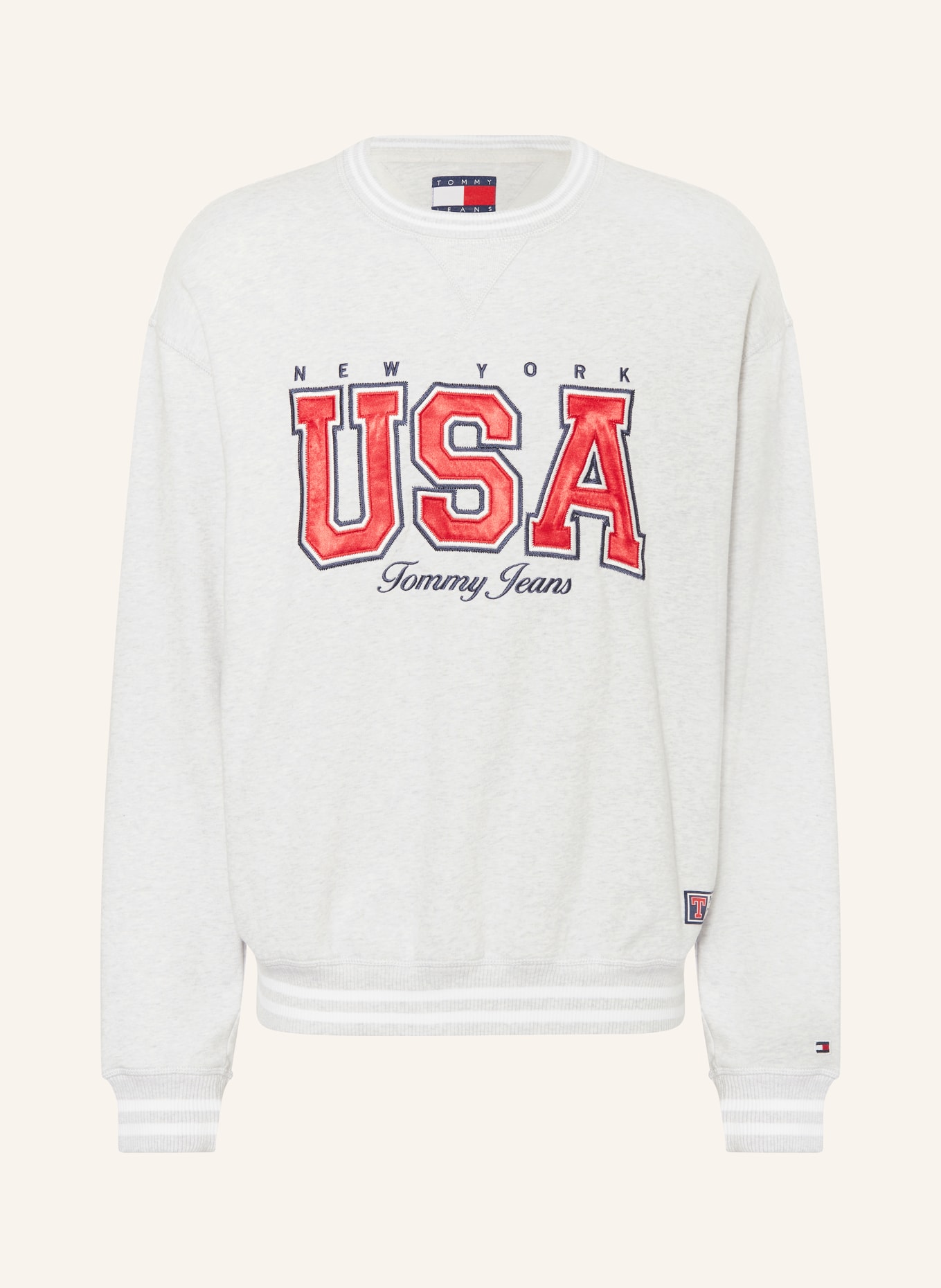TOMMY JEANS Sweatshirt, Color: LIGHT GRAY/ RED (Image 1)