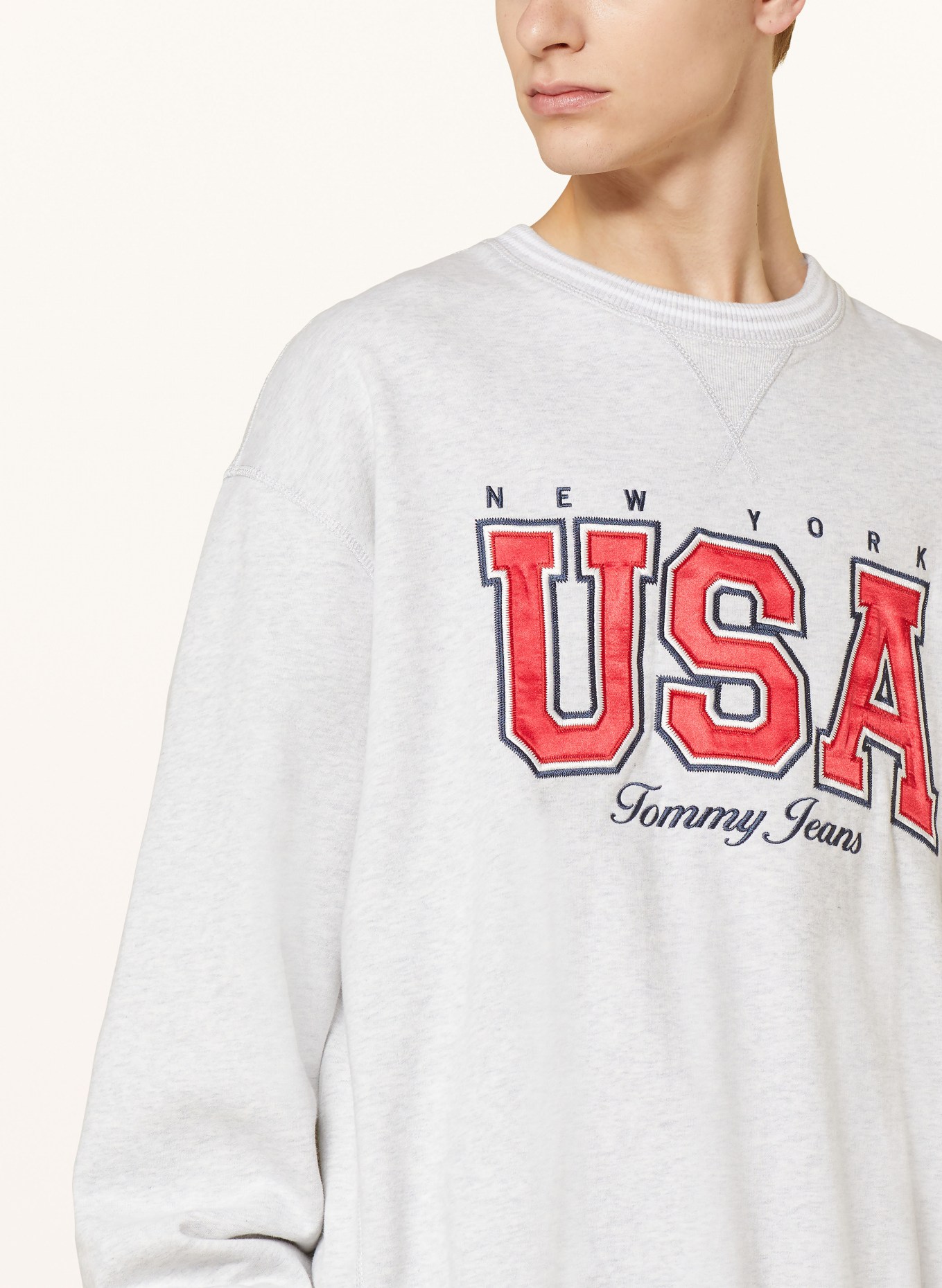 TOMMY JEANS Sweatshirt, Color: LIGHT GRAY/ RED (Image 4)