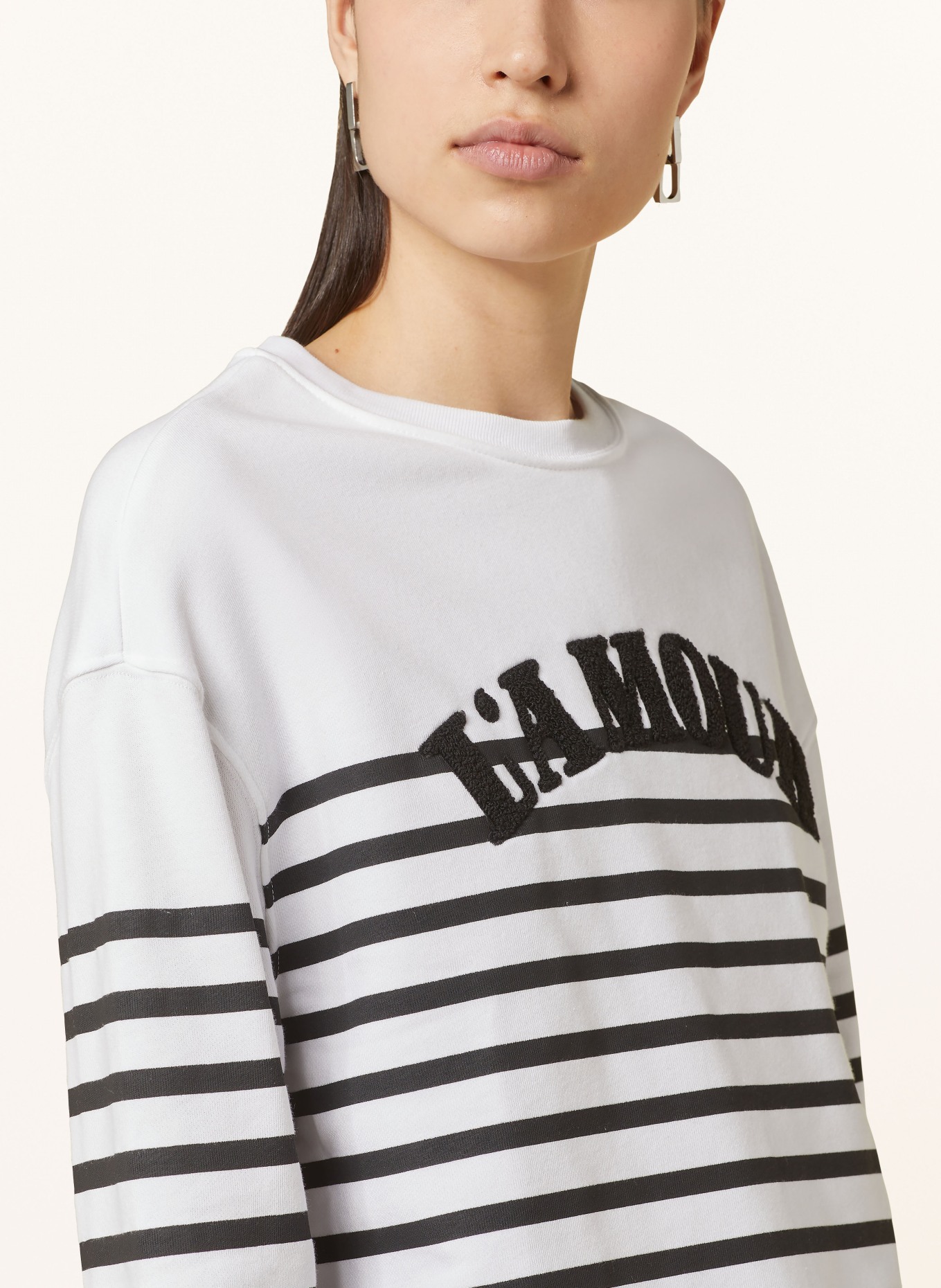 mavi Sweatshirt, Color: WHITE/ BLACK (Image 4)