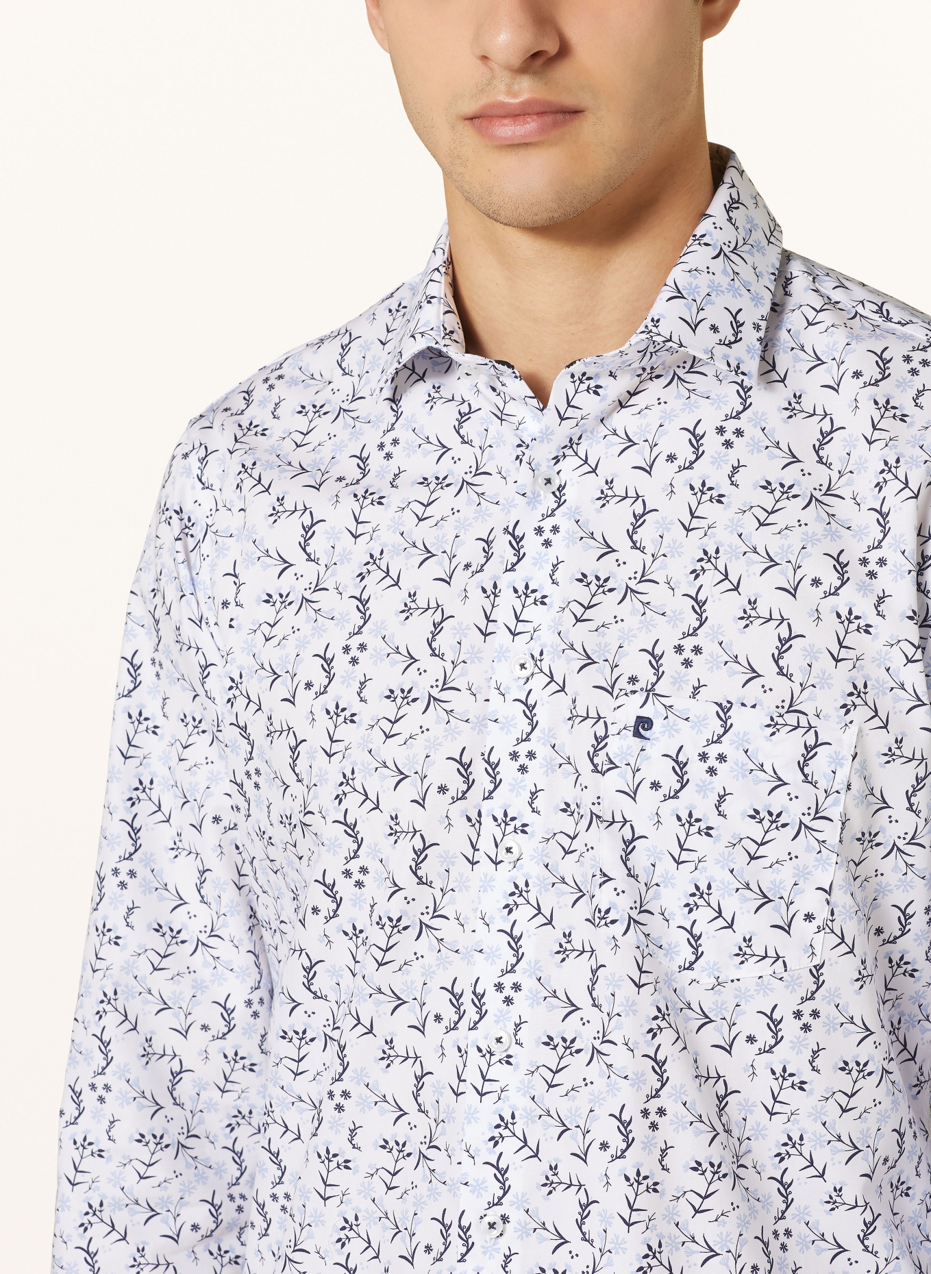 pierre cardin Shirt modern fit, Color: WHITE/ DARK BLUE/ LIGHT BLUE (Image 4)