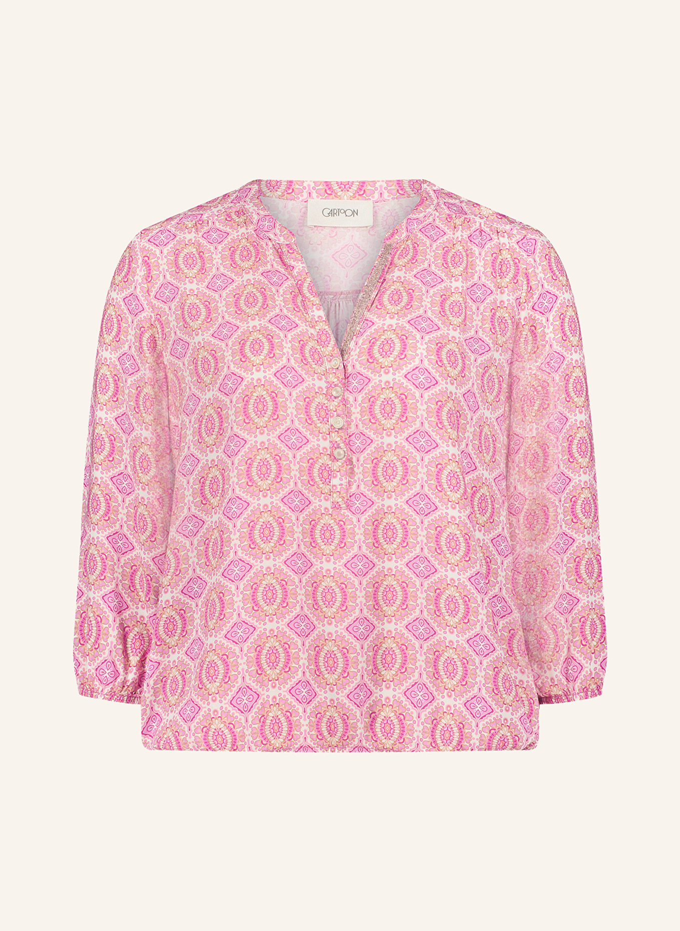 CARTOON Shirt blouse with 3/4 sleeves, Color: PINK/ PINK (Image 1)