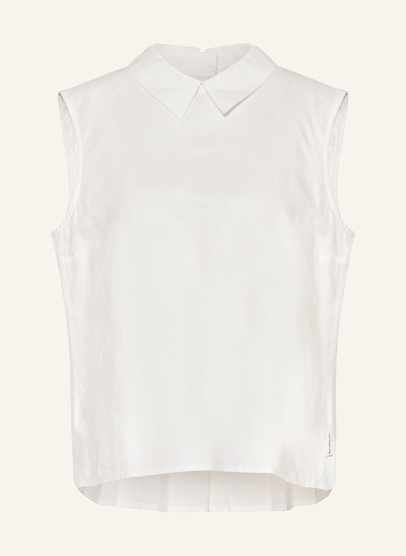 Marc O'Polo DENIM Blouse top WOVEN with linen, Color: WHITE (Image 1)