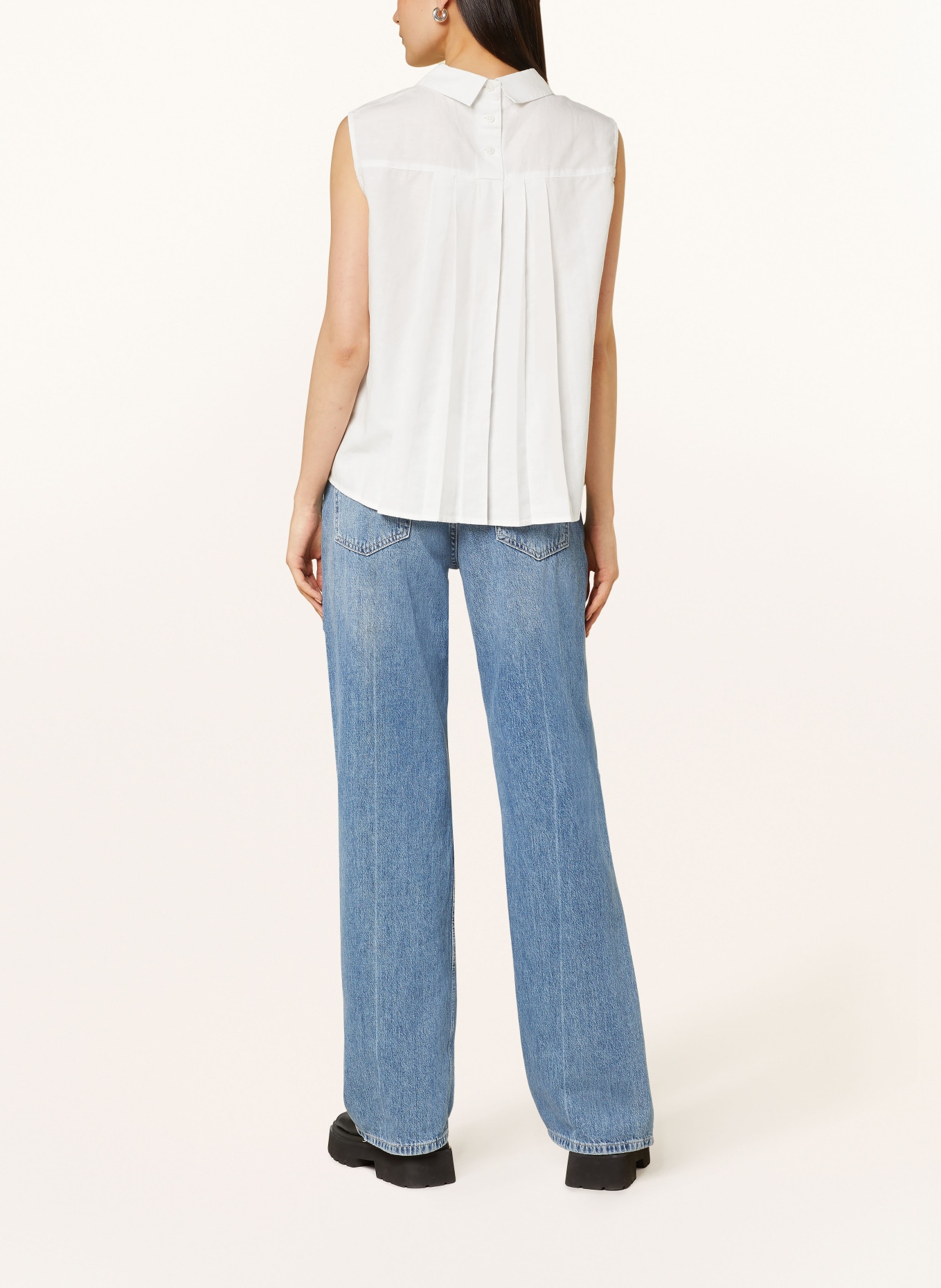 Marc O'Polo DENIM Blouse top WOVEN with linen, Color: WHITE (Image 3)