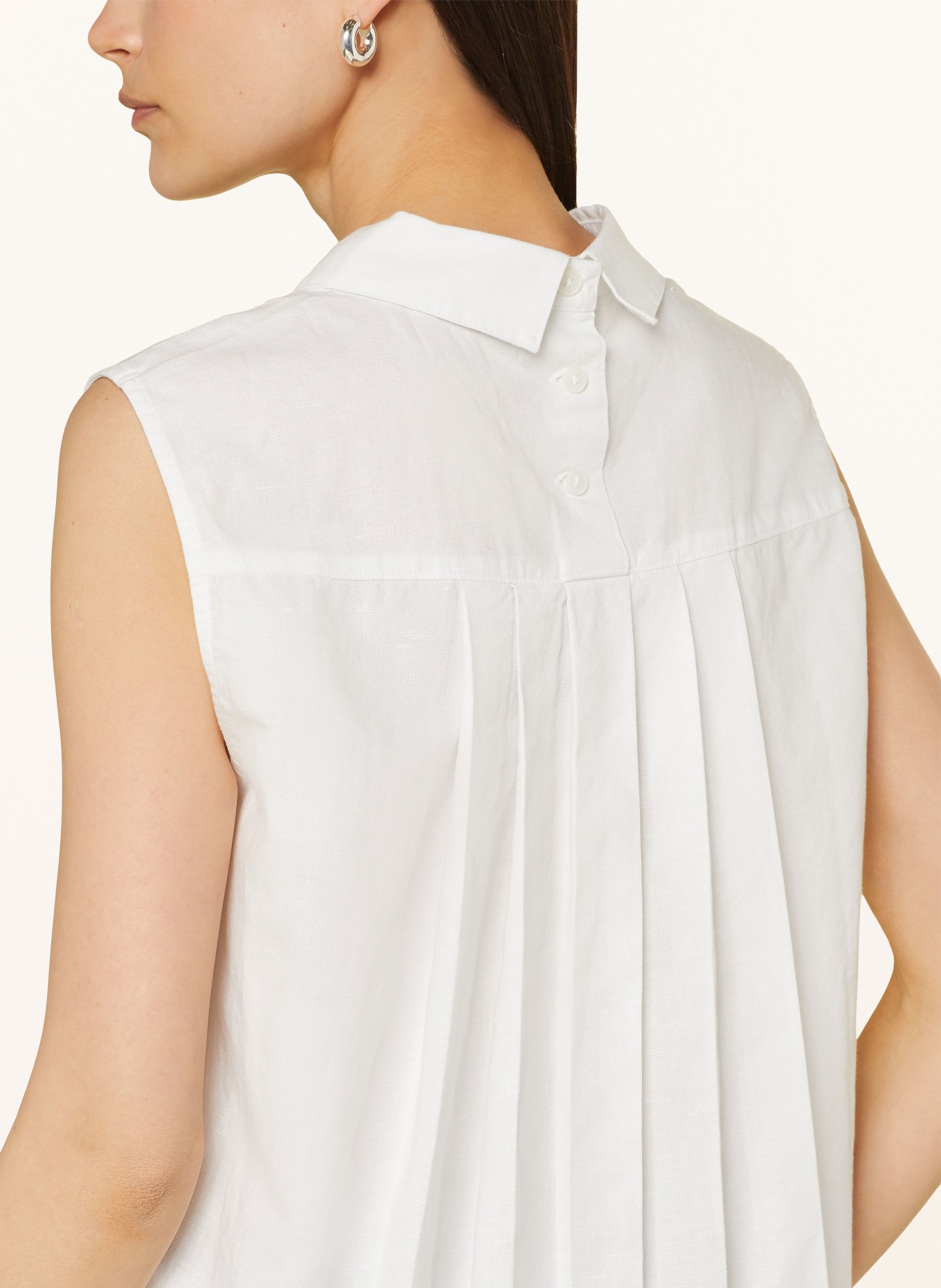Marc O'Polo DENIM Blouse top WOVEN with linen, Color: WHITE (Image 4)