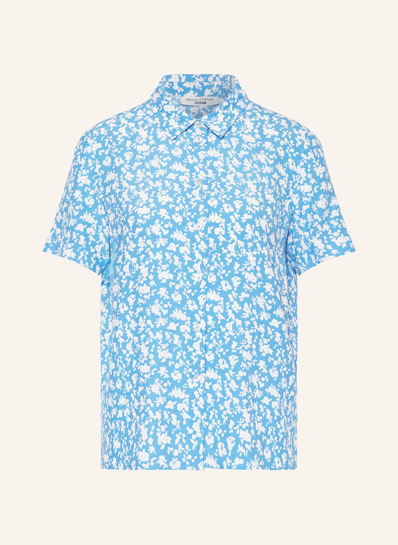 Marc O'Polo DENIM Shirt blouse, Color: BLUE/ WHITE/ LIGHT GRAY (Image 1)