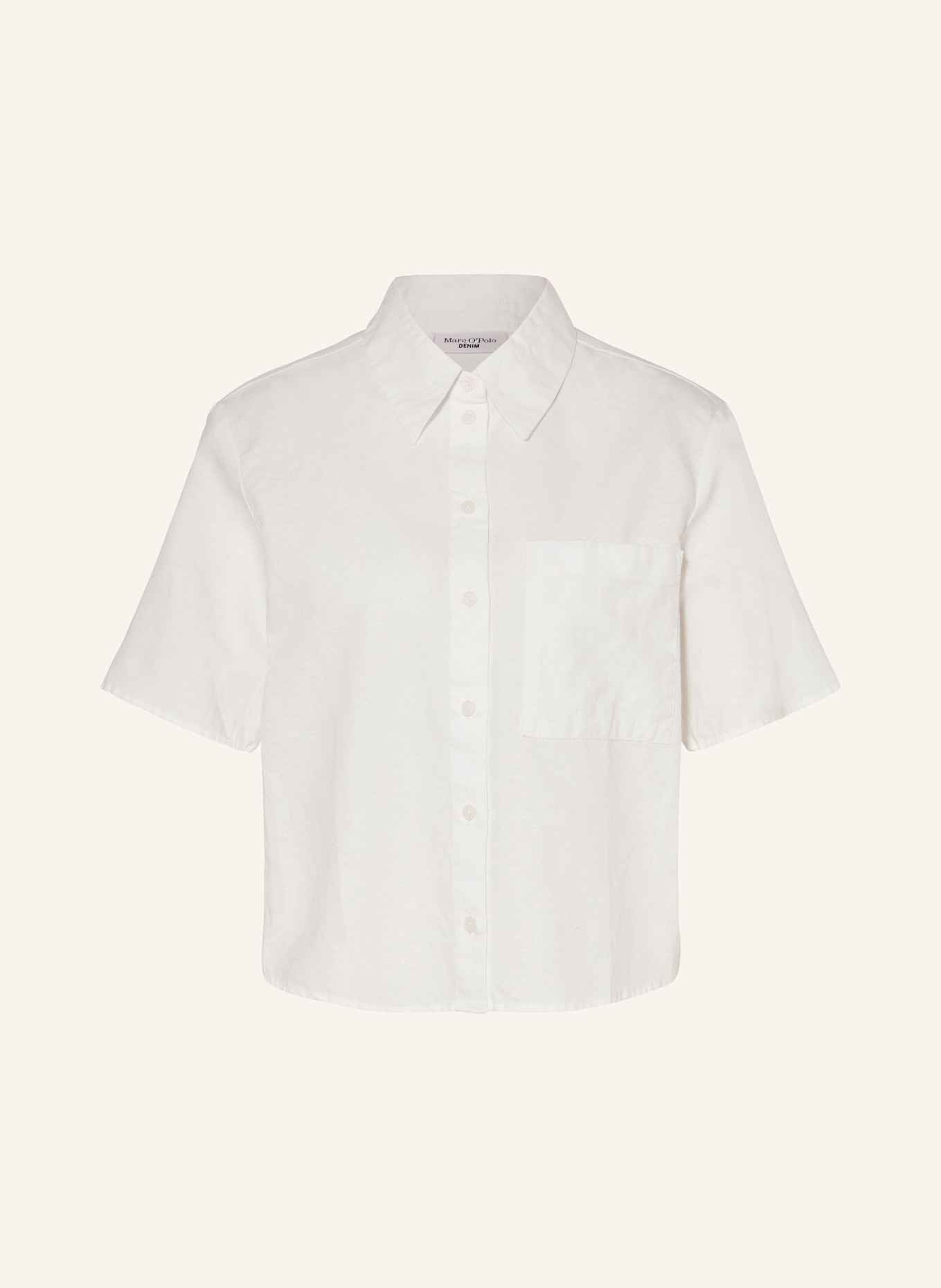 Marc O'Polo DENIM Shirt blouse with linen, Color: WHITE (Image 1)