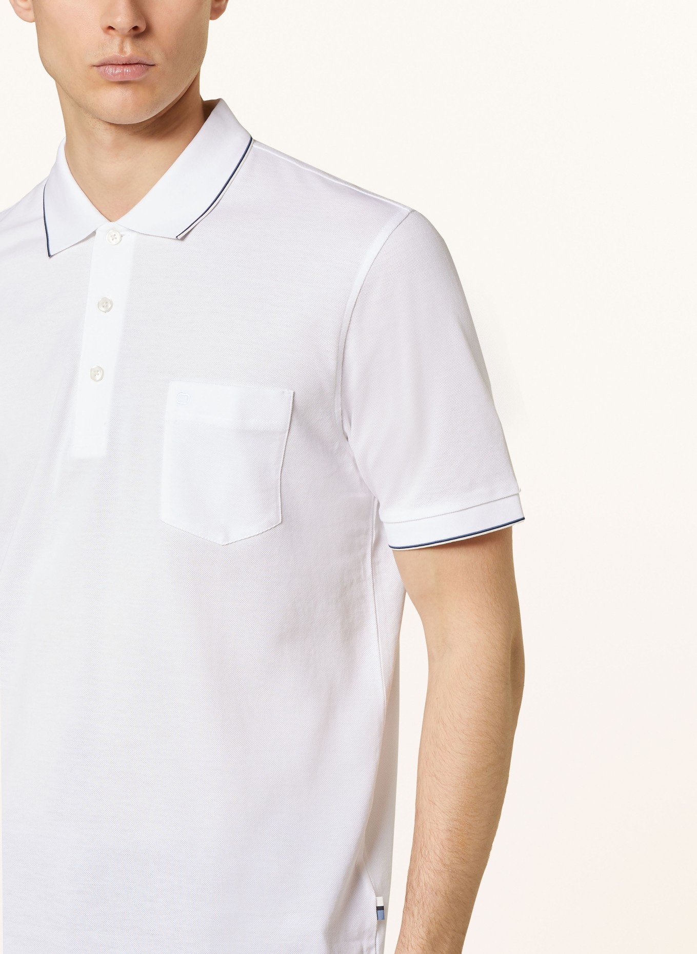OLYMP Piqué-Poloshirt, Farbe: WEISS (Bild 4)