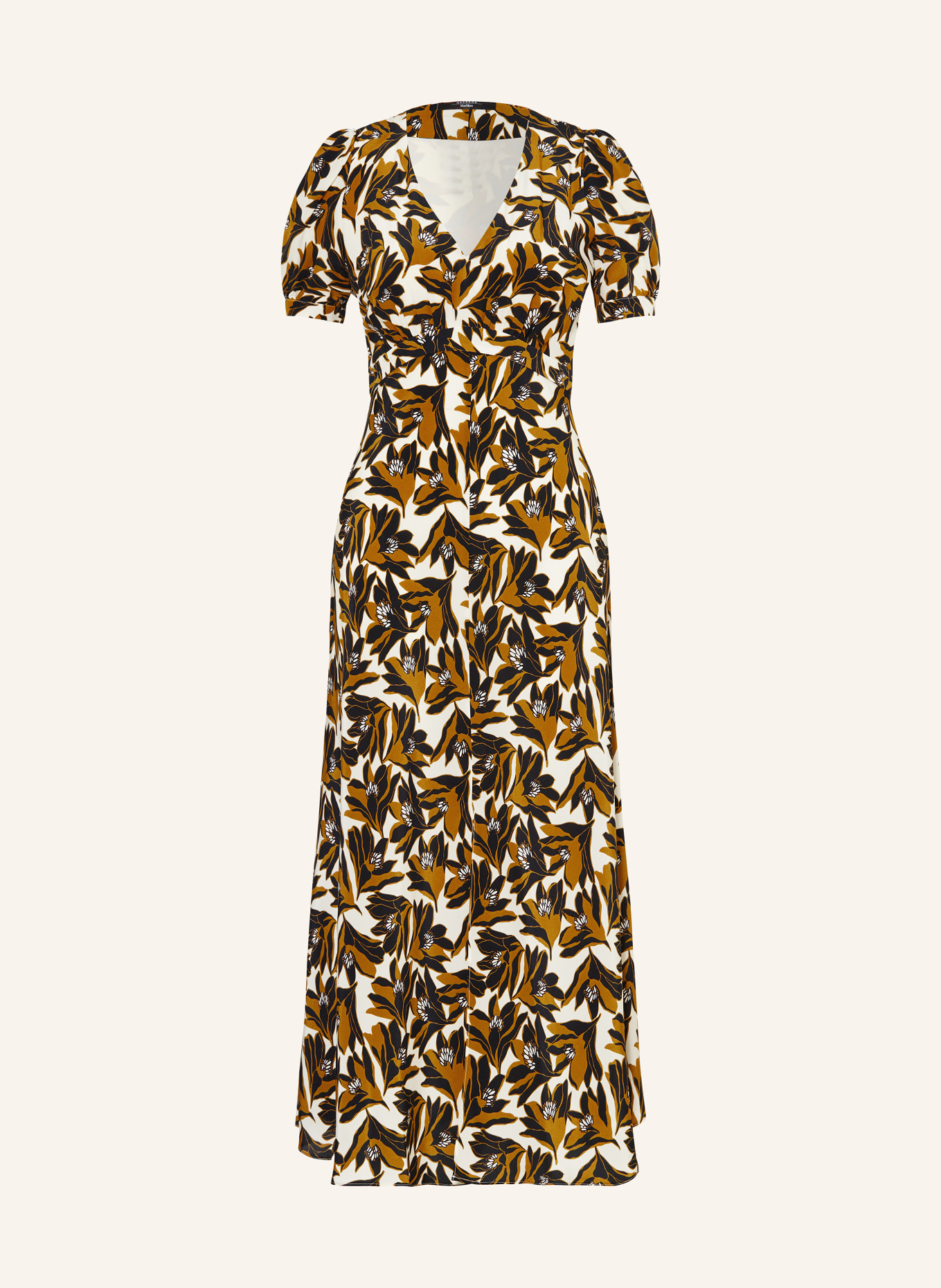 WEEKEND MaxMara Silk dress AFFINE, Color: LIGHT BROWN/ ECRU/ BLACK (Image 1)