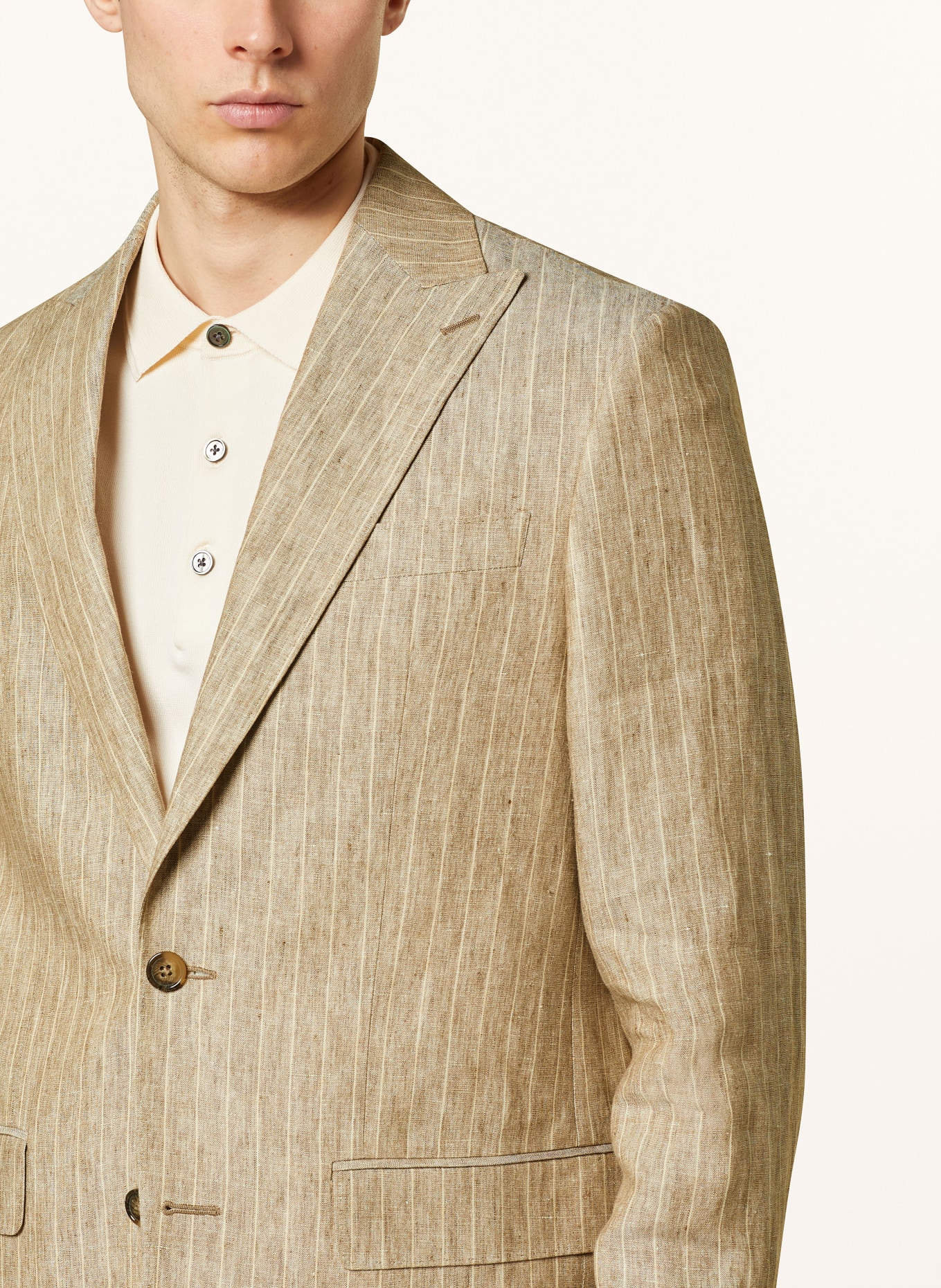 SAND COPENHAGEN Suit jacket slim fit in linen, Color: 230 dark beige (Image 5)
