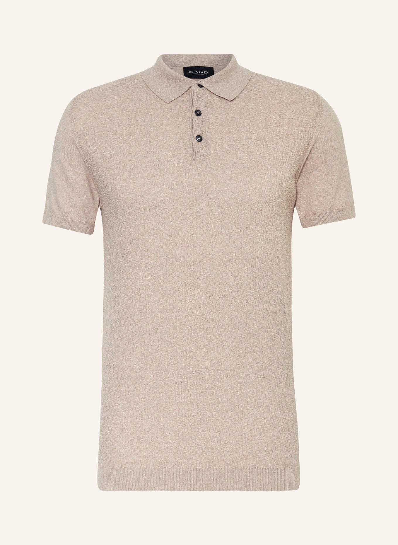 SAND COPENHAGEN Knitted polo shirt, Color: TAUPE (Image 1)