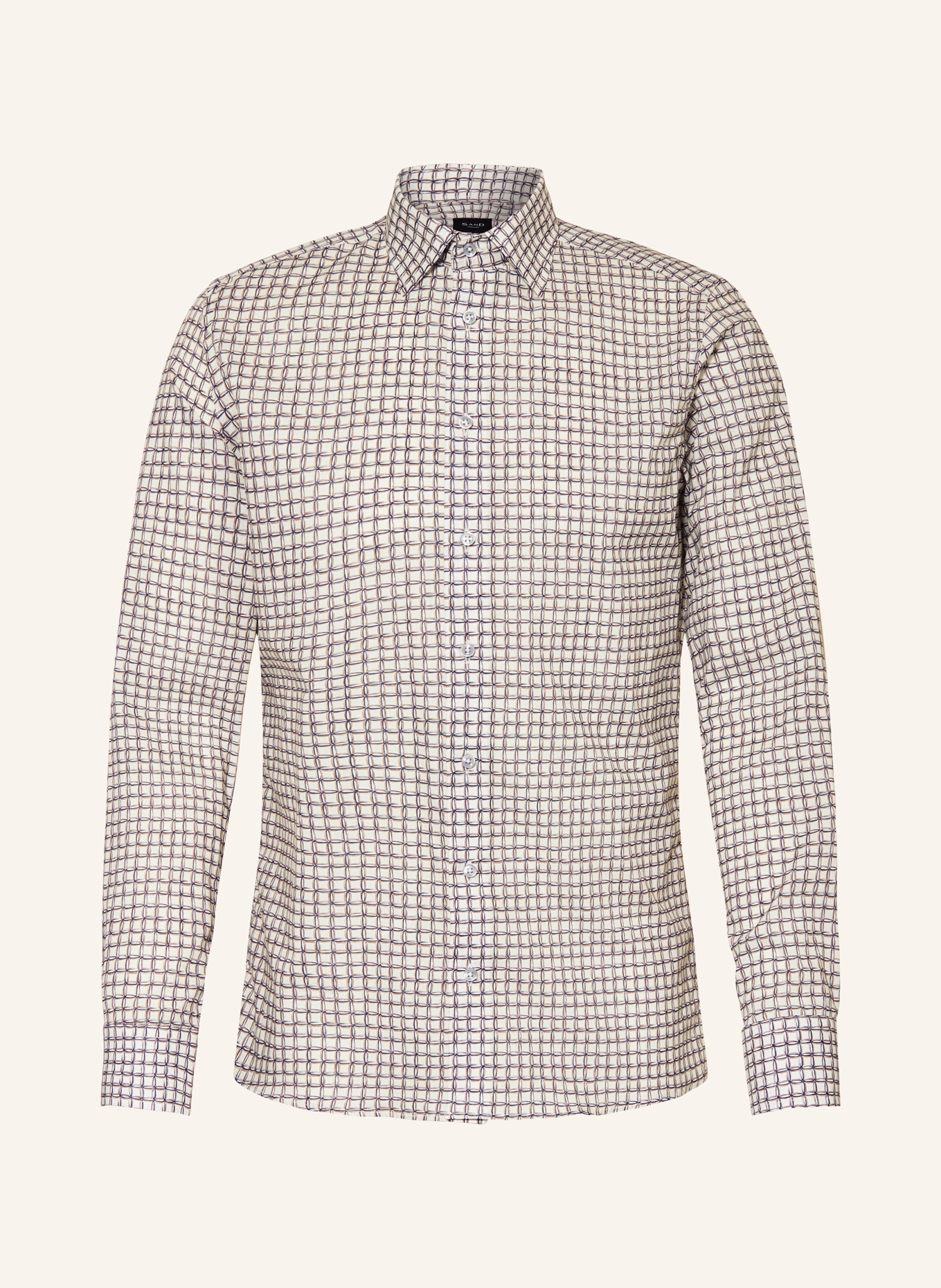 SAND COPENHAGEN Hemd Slim Fit, Farbe: BEIGE/ DUNKELBLAU/ COGNAC (Bild 1)