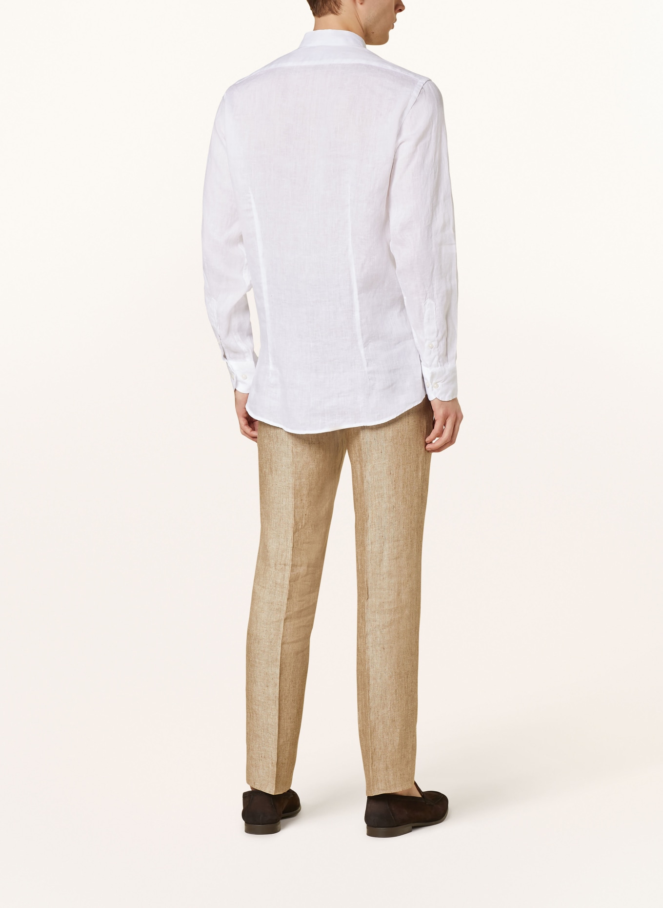SAND COPENHAGEN Linen shirt Modern Fit with stand-up collar, Color: WHITE (Image 3)