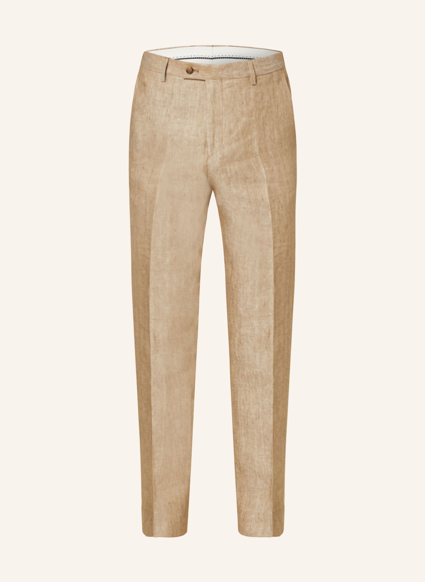 SAND COPENHAGEN Spodnie garniturowe slim fit z lnu, Kolor: BEŻOWY (Obrazek 1)