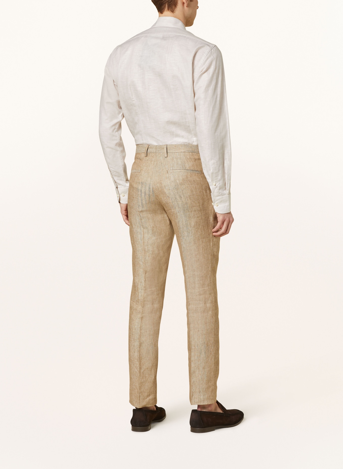SAND COPENHAGEN Oblekové kalhoty Slim Fit ze lnu, Barva: BÉŽOVÁ (Obrázek 4)