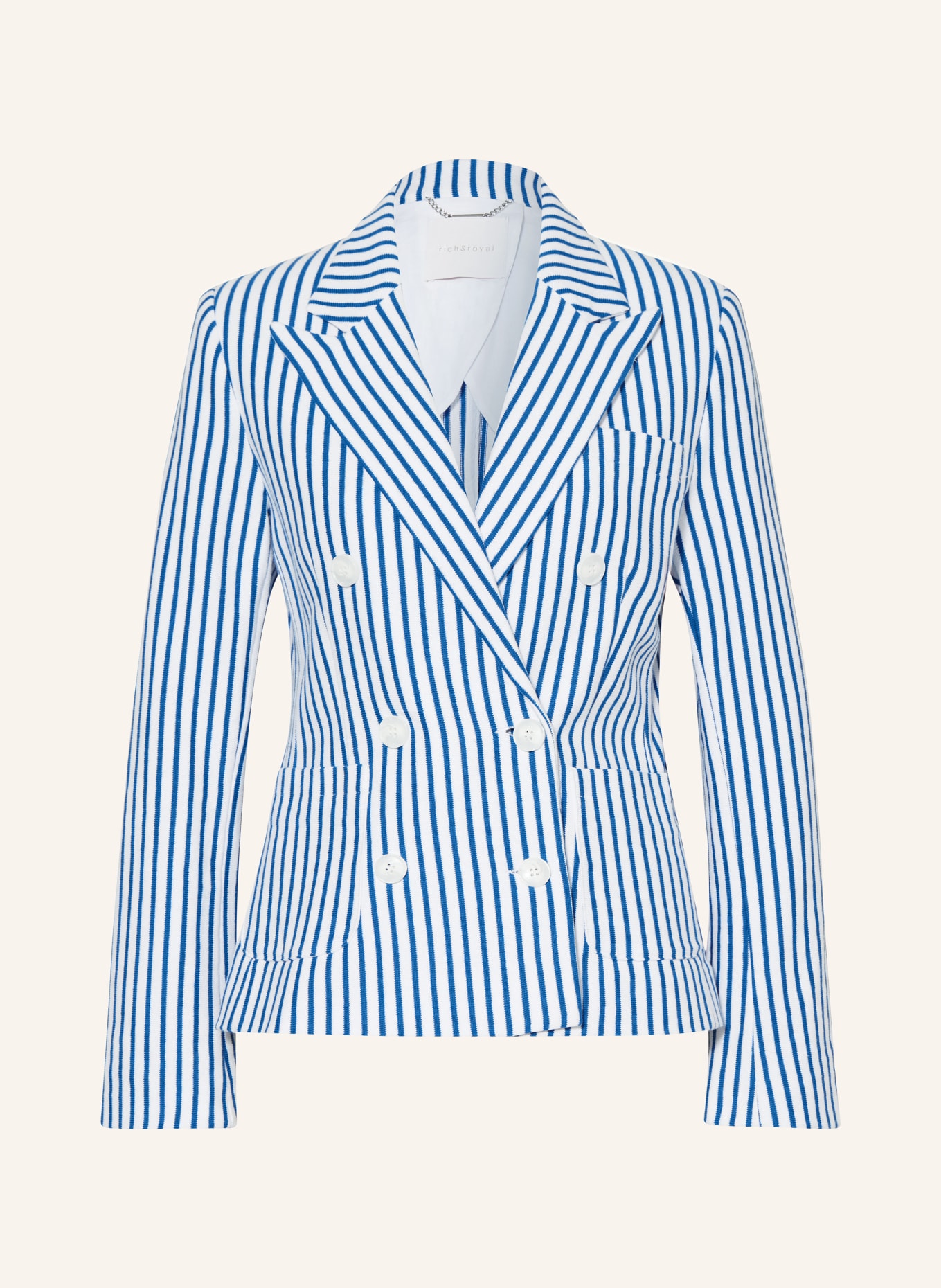rich&royal Knit blazer, Color: BLUE/ WHITE (Image 1)