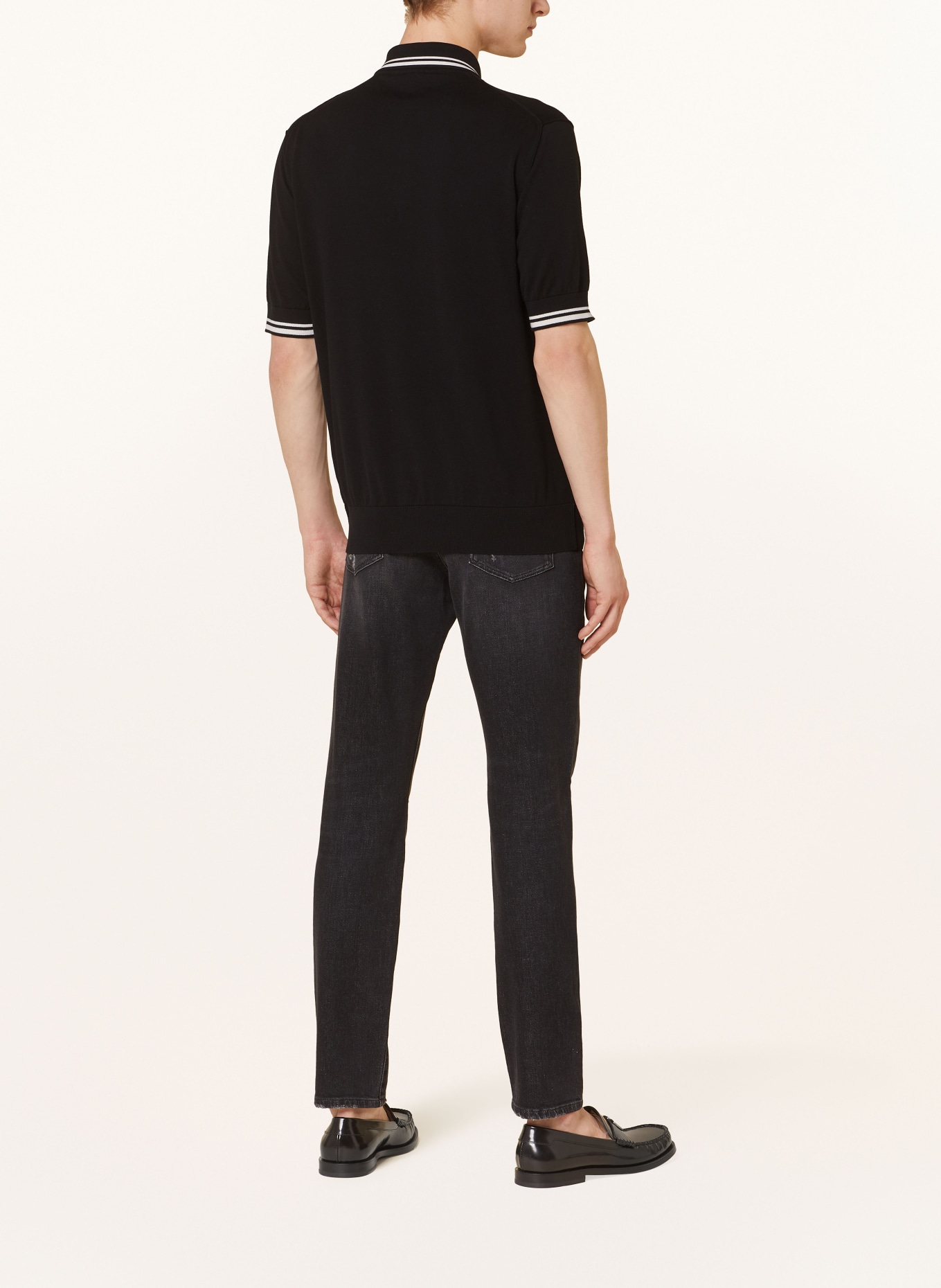 DOLCE & GABBANA Jersey-Poloshirt Regular Fit, Farbe: SCHWARZ/ WEISS (Bild 3)