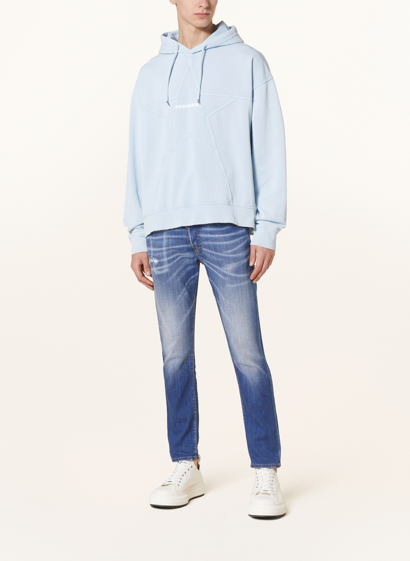 DSQUARED2 Hoodie, Color: LIGHT BLUE/ WHITE (Image 2)