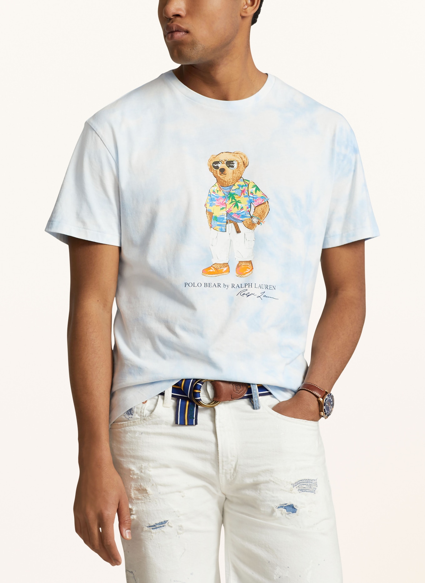 POLO RALPH LAUREN T-shirt, Color: LIGHT BLUE/ WHITE (Image 4)