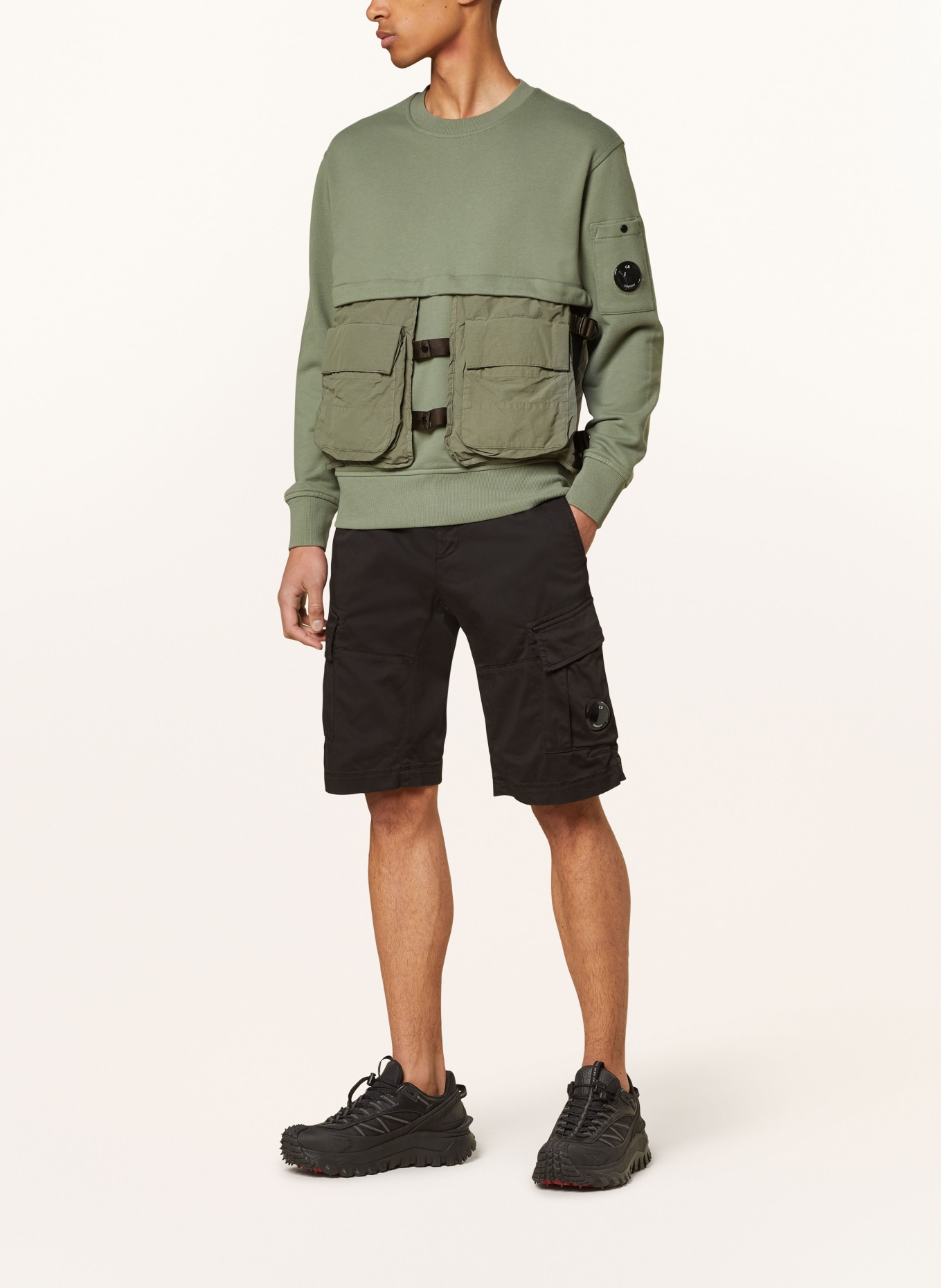 C.P. COMPANY Sweatshirt with detachable pockets, Color: KHAKI (Image 2)
