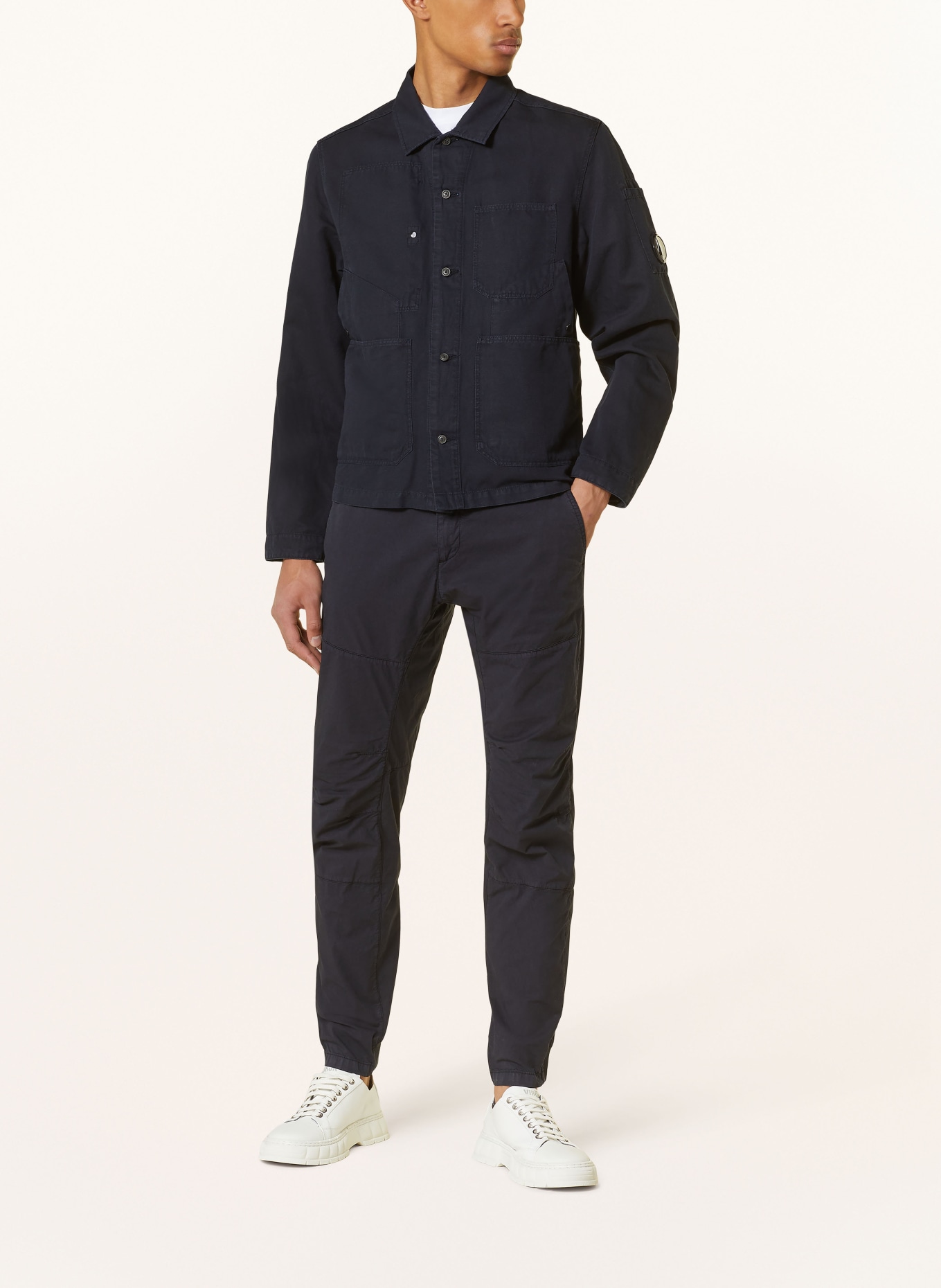 C.P. COMPANY Overshirt regular fit with linen, Color: DARK BLUE (Image 2)